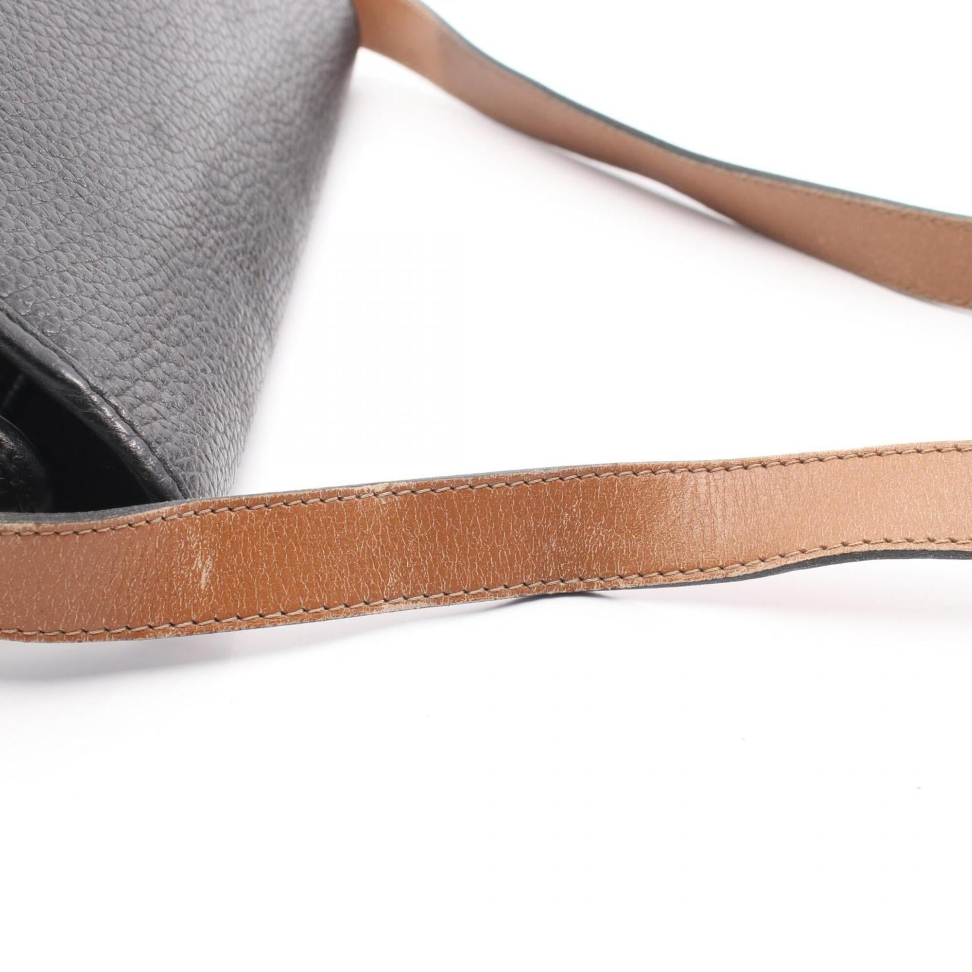 Christian Dior Black Brown Leather Handbag Shoulder Bag (Pre-Owned)