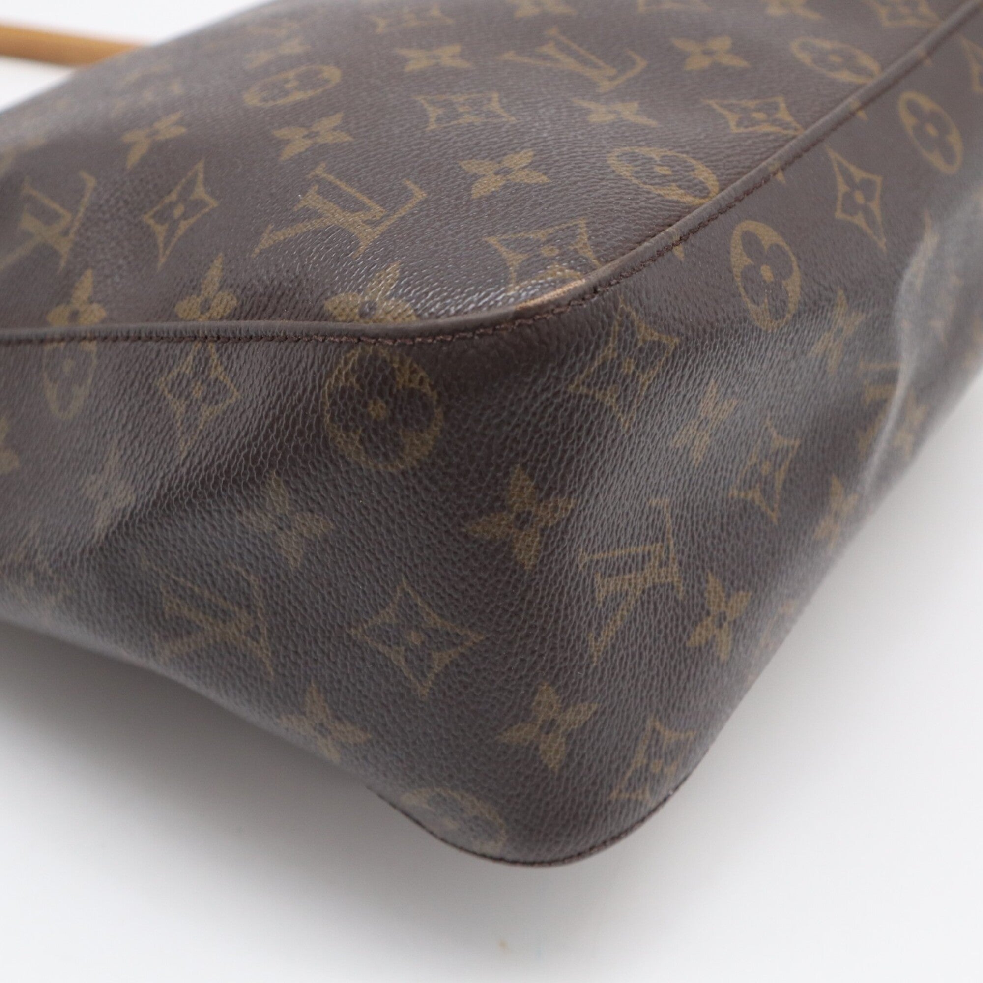 Louis Vuitton Beige Brown Galle Monogram Coated Canvas Leather Handbag (Pre-Owned)