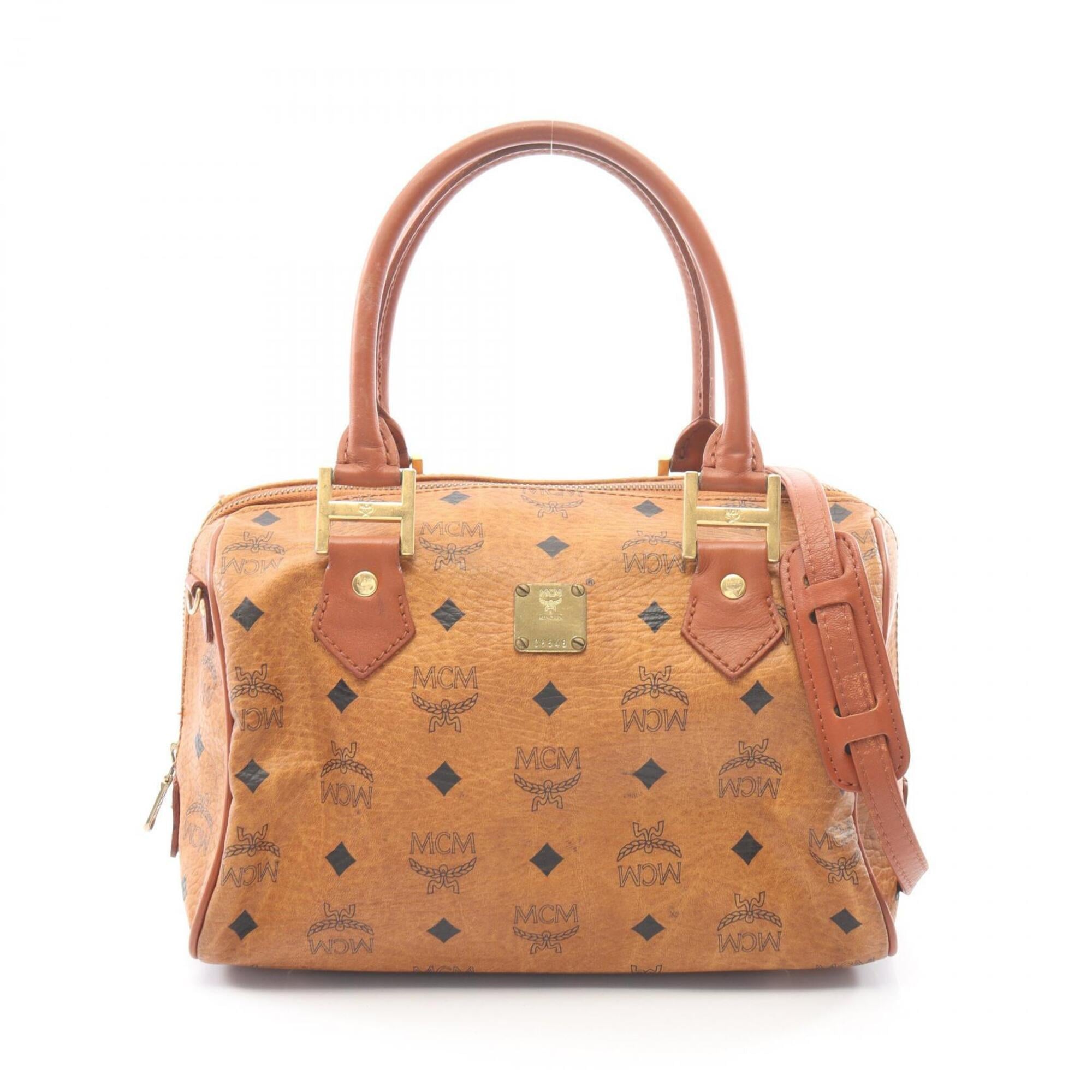 Mcm Brown Coated Canvas Leather Handbag (Pre-Owned)