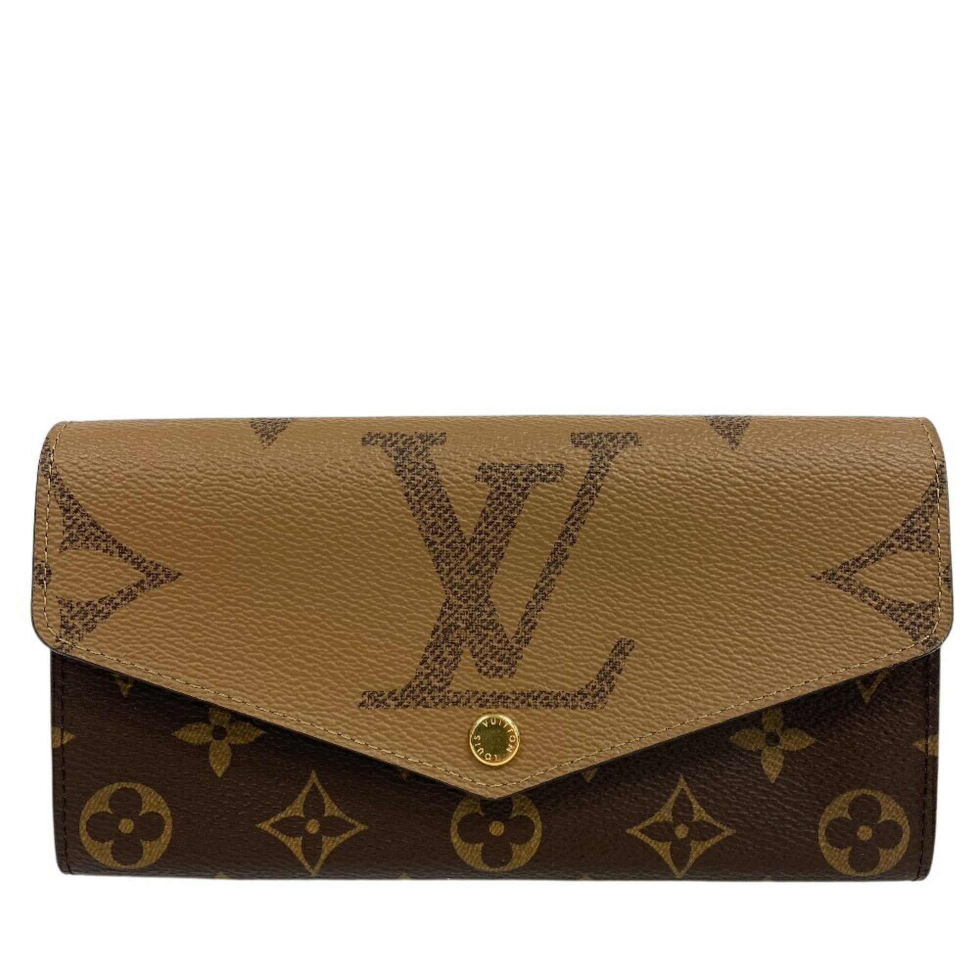 Louis Vuitton Brown Leather Wallet (Tri-Fold) (Pre-Owned)