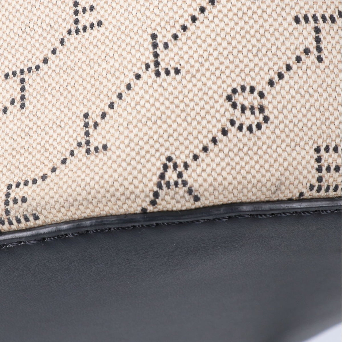 Stella Mccartney Beige Black Canvas Shoulder Bag (Pre-Owned)