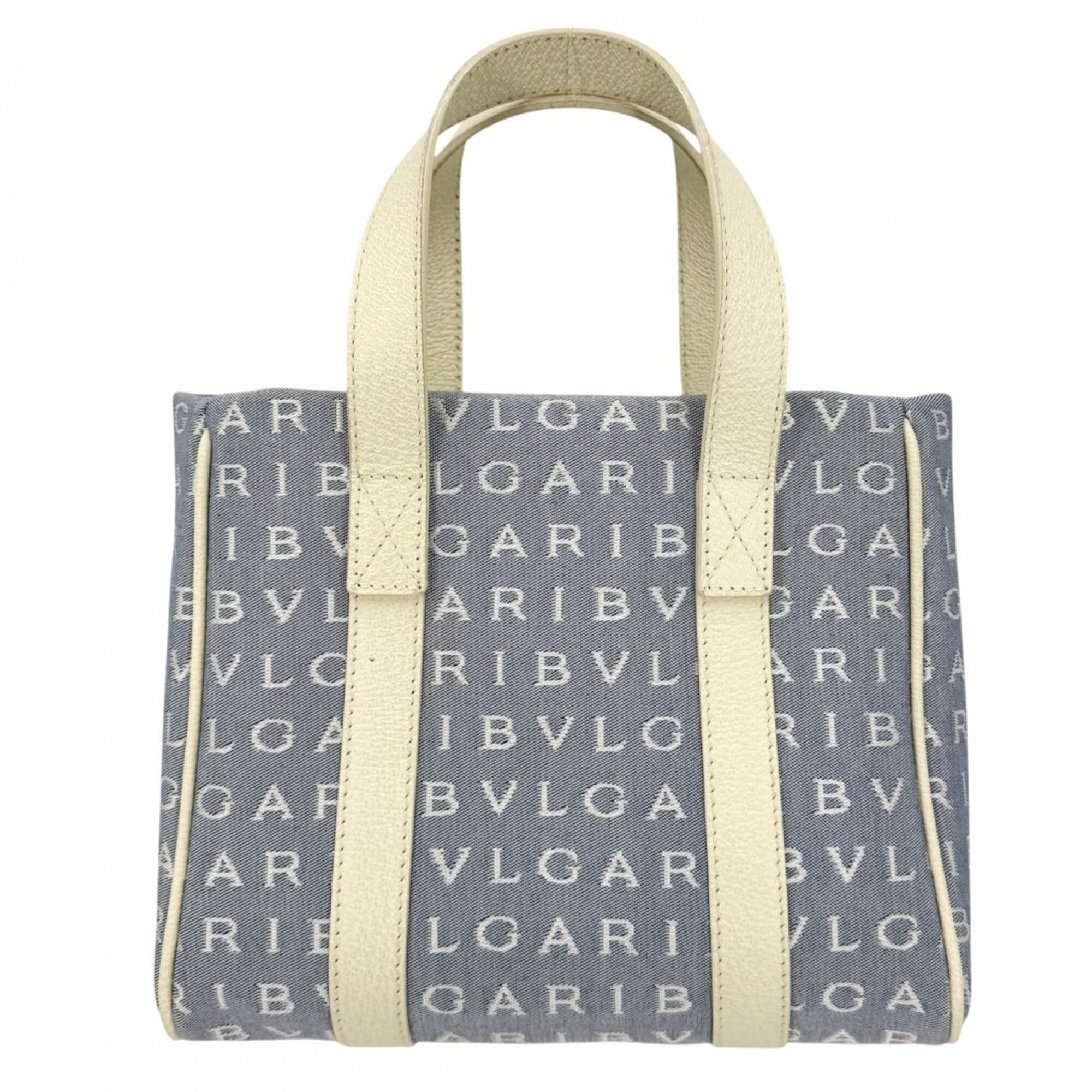 Bvlgari Blue Brown Green White Canvas Handbag (Pre-Owned)
