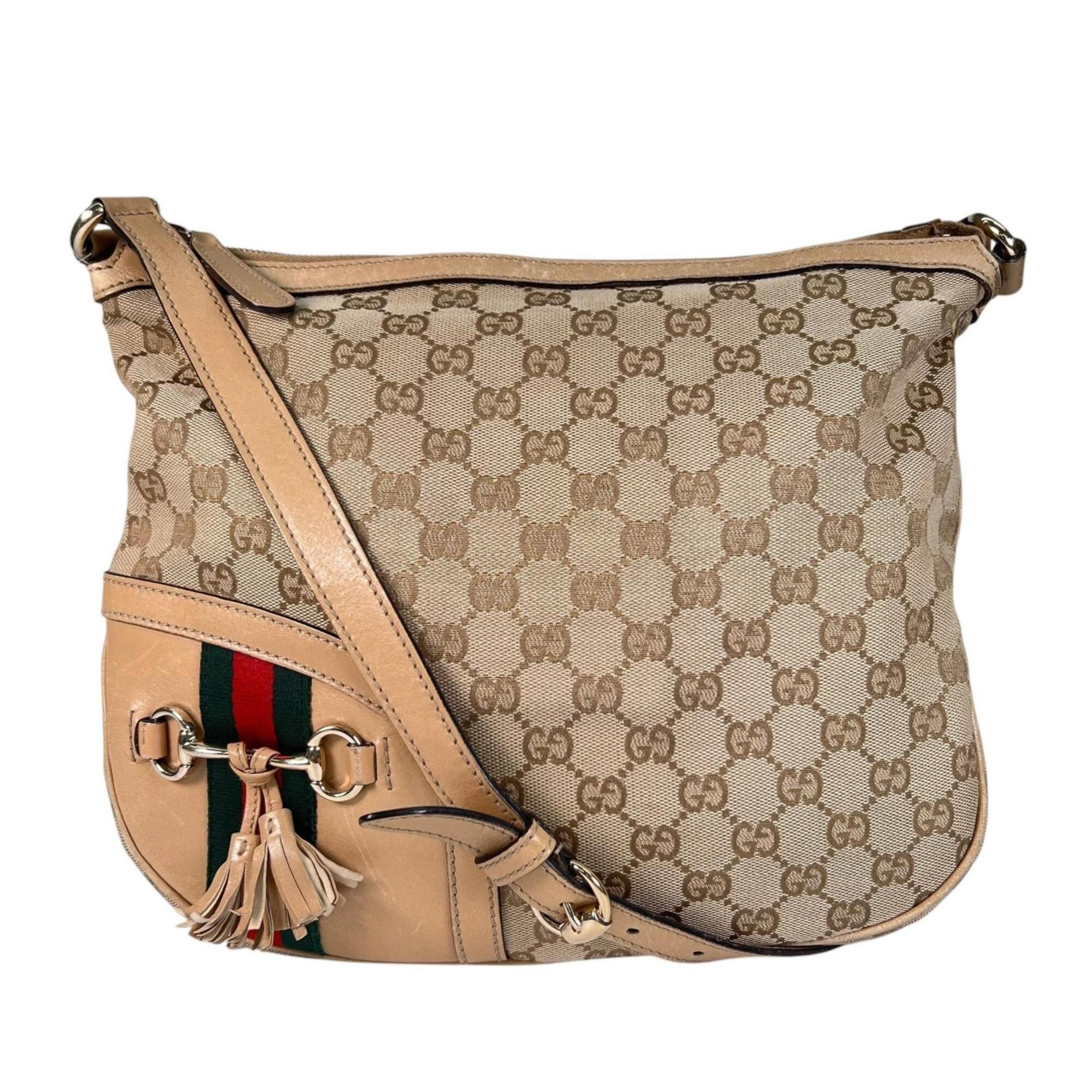 Gucci Beige Gg Canvas Shoulder Bag (Pre-Owned)