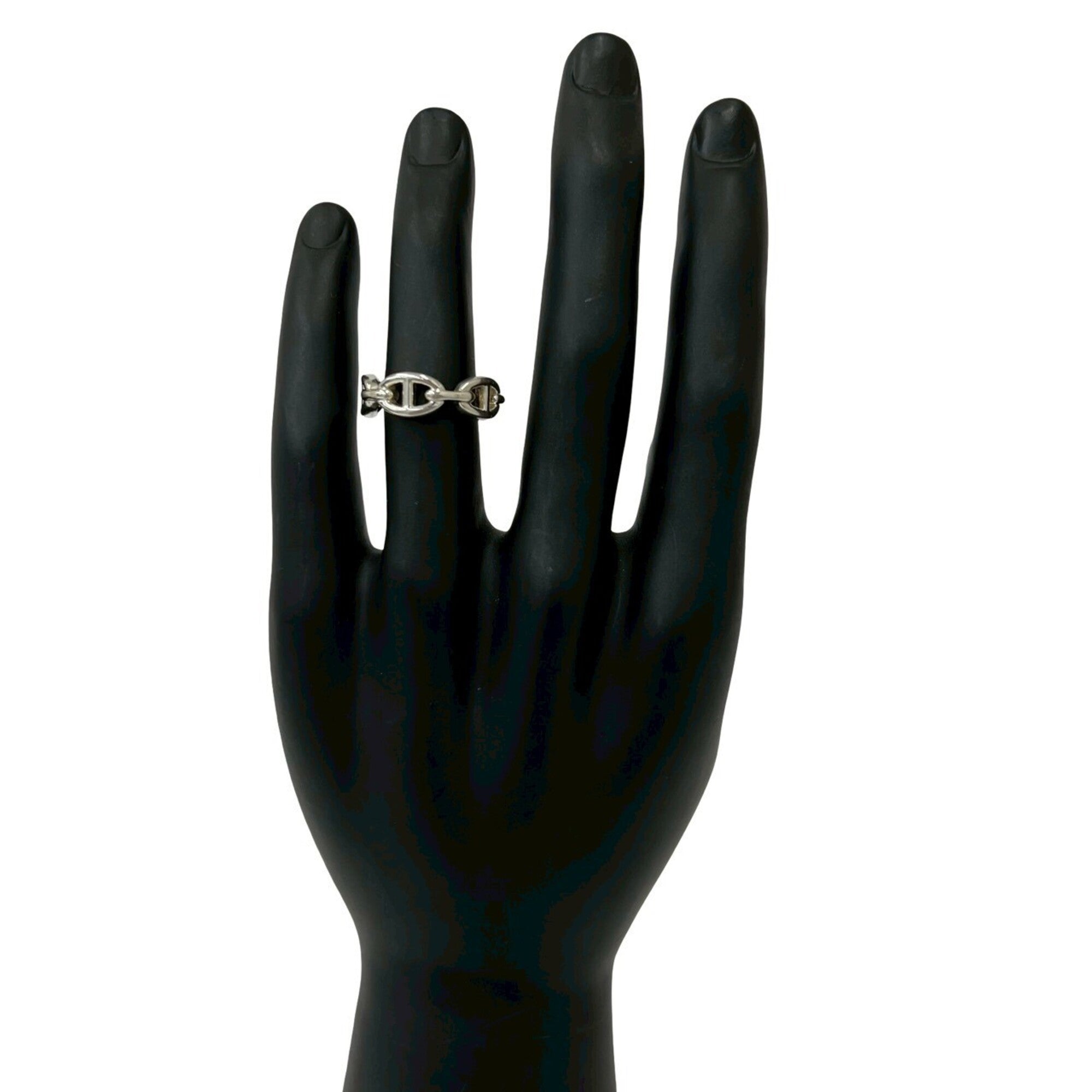 Hermes Silver Silver 925 Band Ring (Pre-Owned)