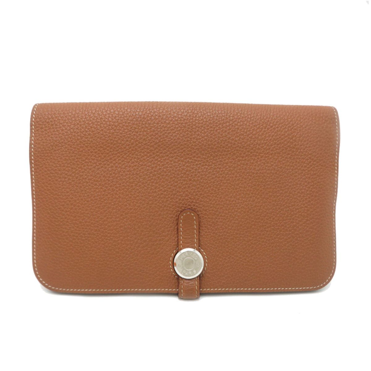 Hermes Gold Togo Leather Long Wallet (Bi-Fold) (Pre-Owned)