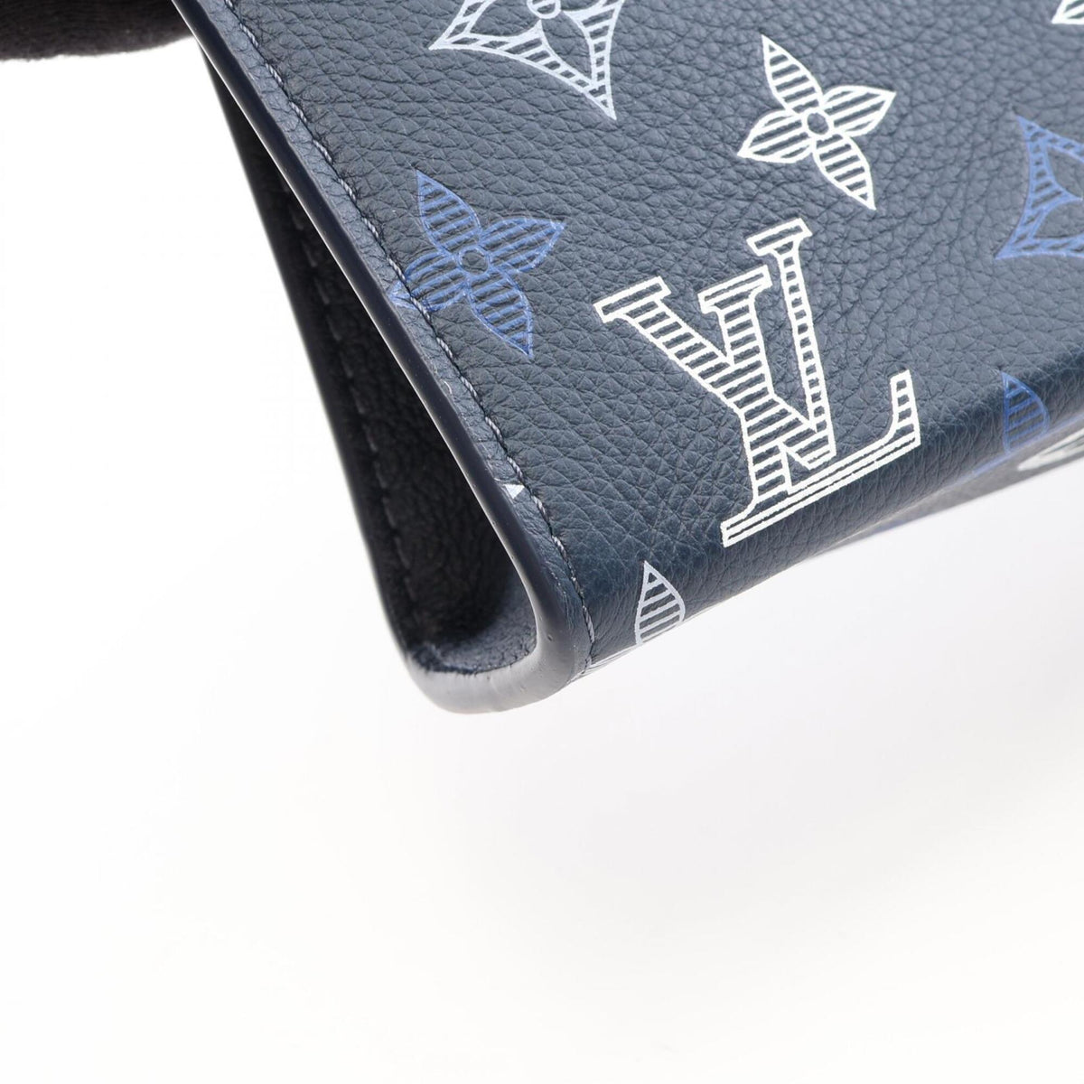 Louis Vuitton Navy Leather Handbag Pouch Shoulder Bag (Pre-Owned)