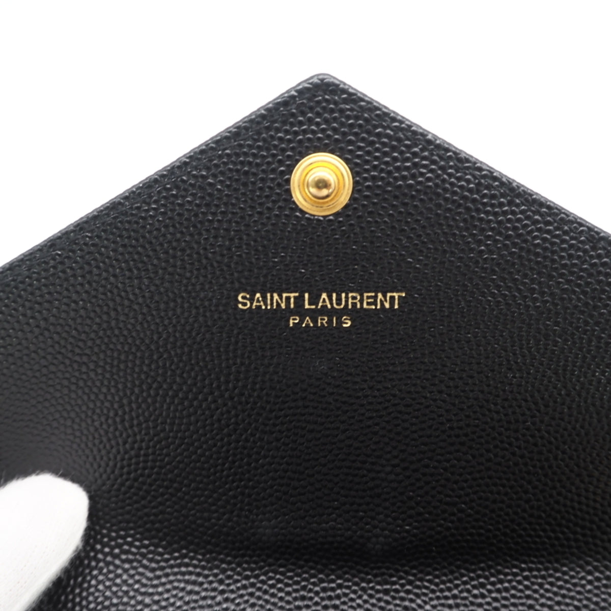 Yves Saint Laurent Black Leather Long Wallet (Bi-Fold) (Pre-Owned)