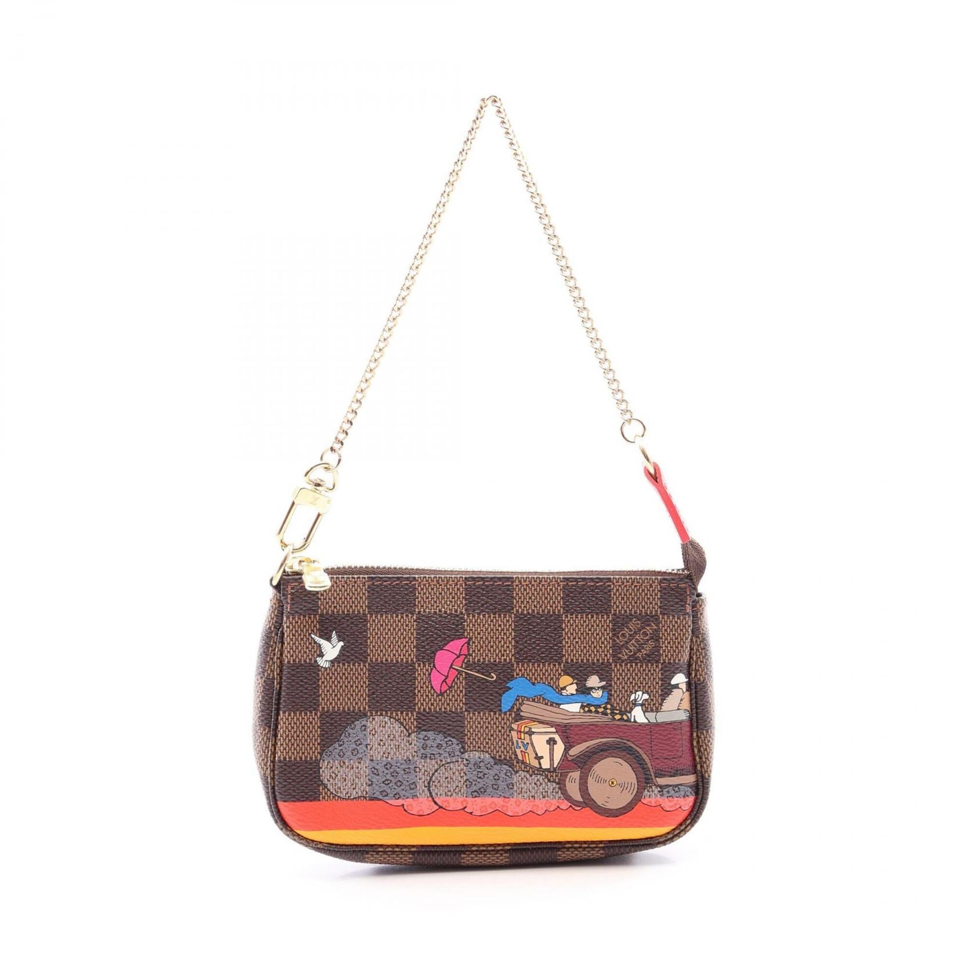 Louis Vuitton Brown Multi-Color Coated Canvas Leather Handbag Pochette (Pre-Owned)