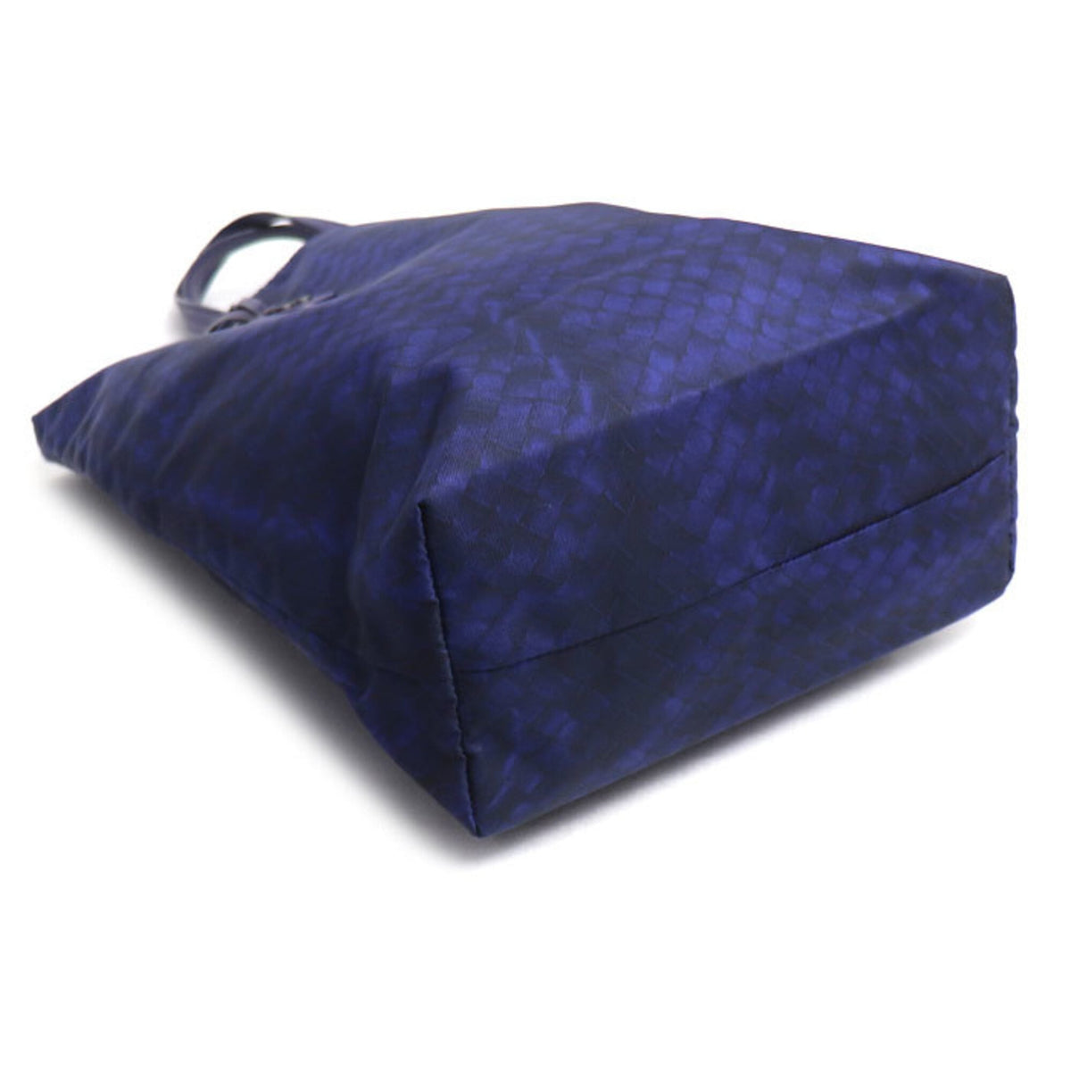Bottega Veneta Black Blue Nylon Leather Tote Bag (Pre-Owned)
