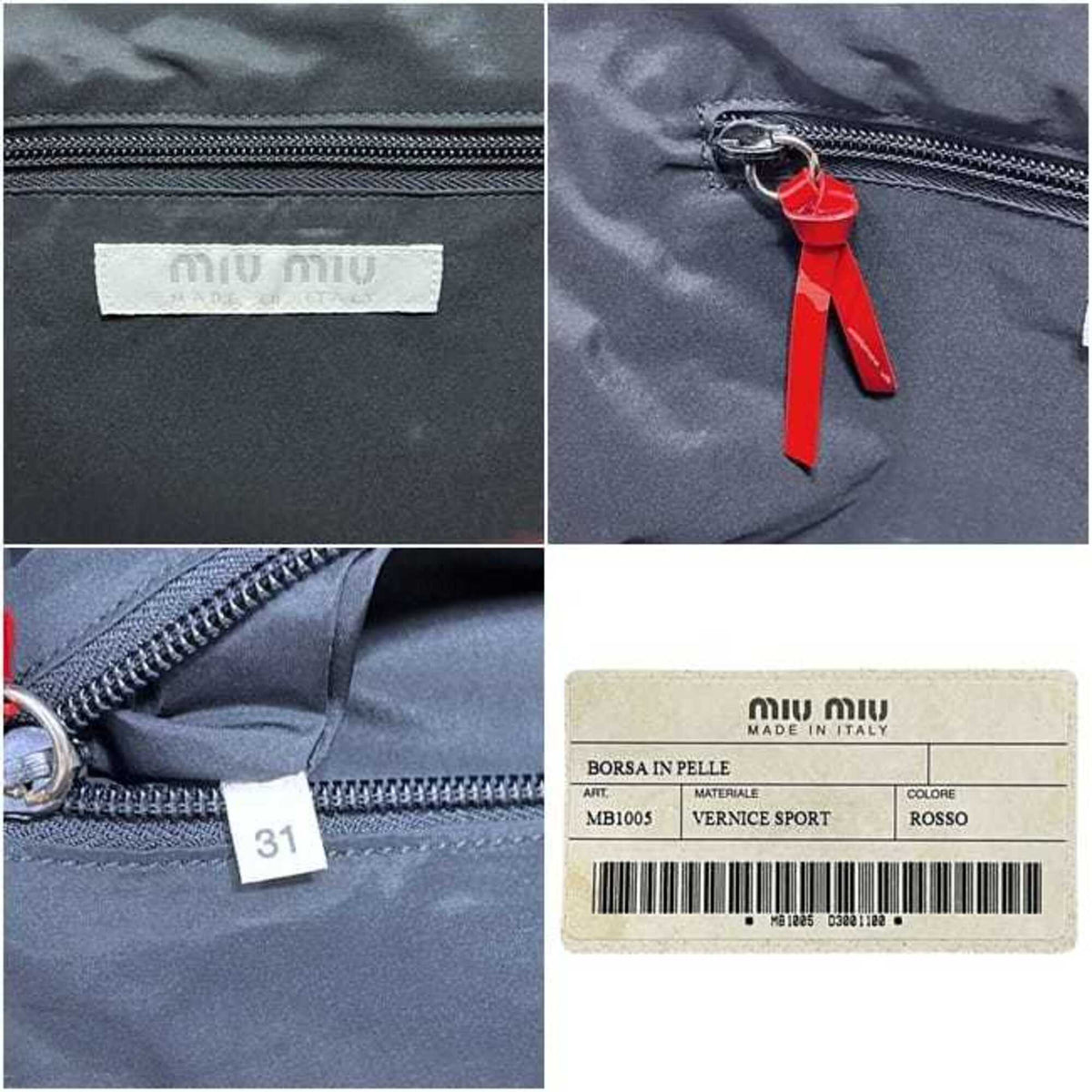 Miu Miu Red Color Leather Boston Bag Tote Bag (Pre-Owned)