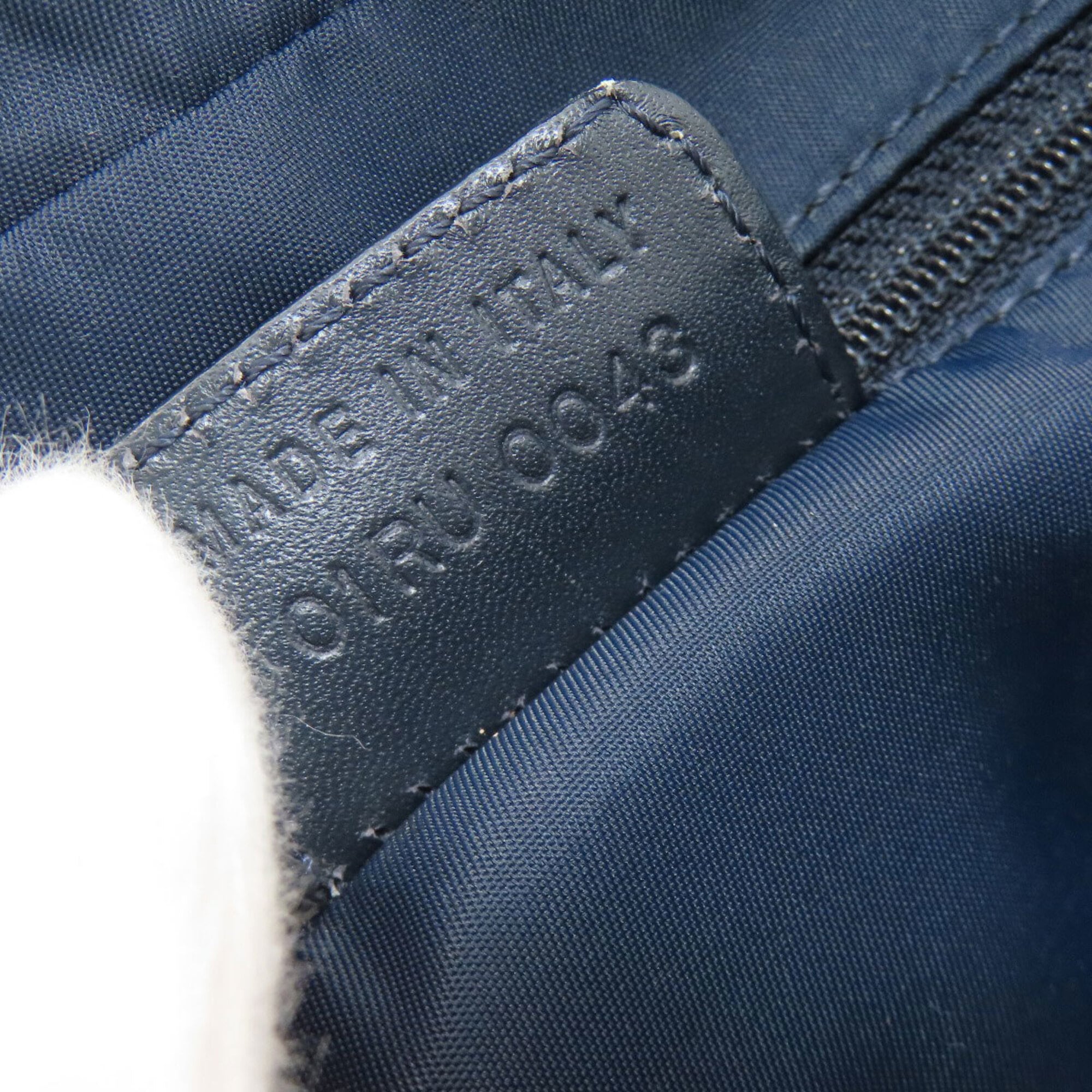 Christian Dior Trotter Navy Canvas Shoulder Bag (Pre-Owned)