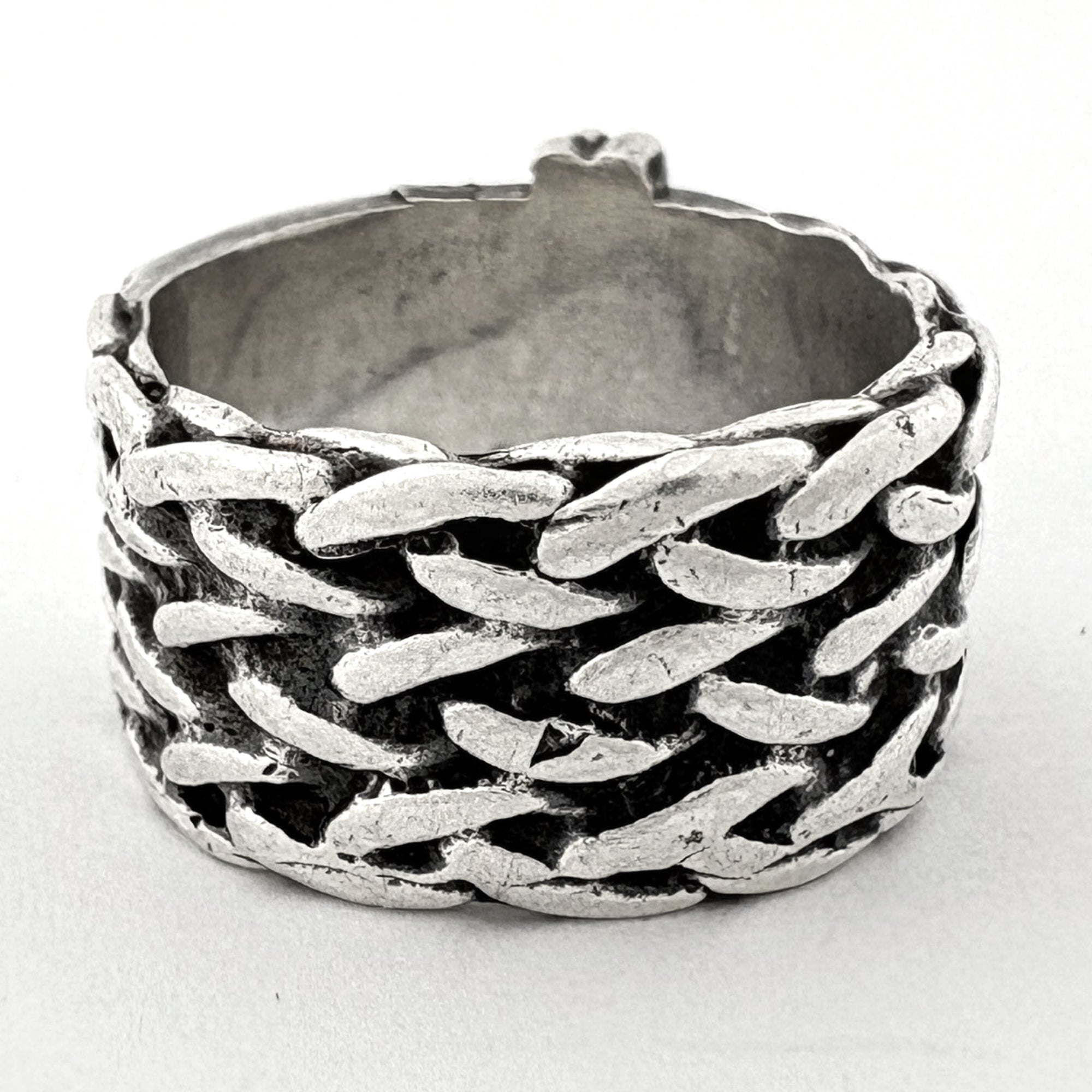 Hermes Silver Silver Band Ring (Pre-Owned)