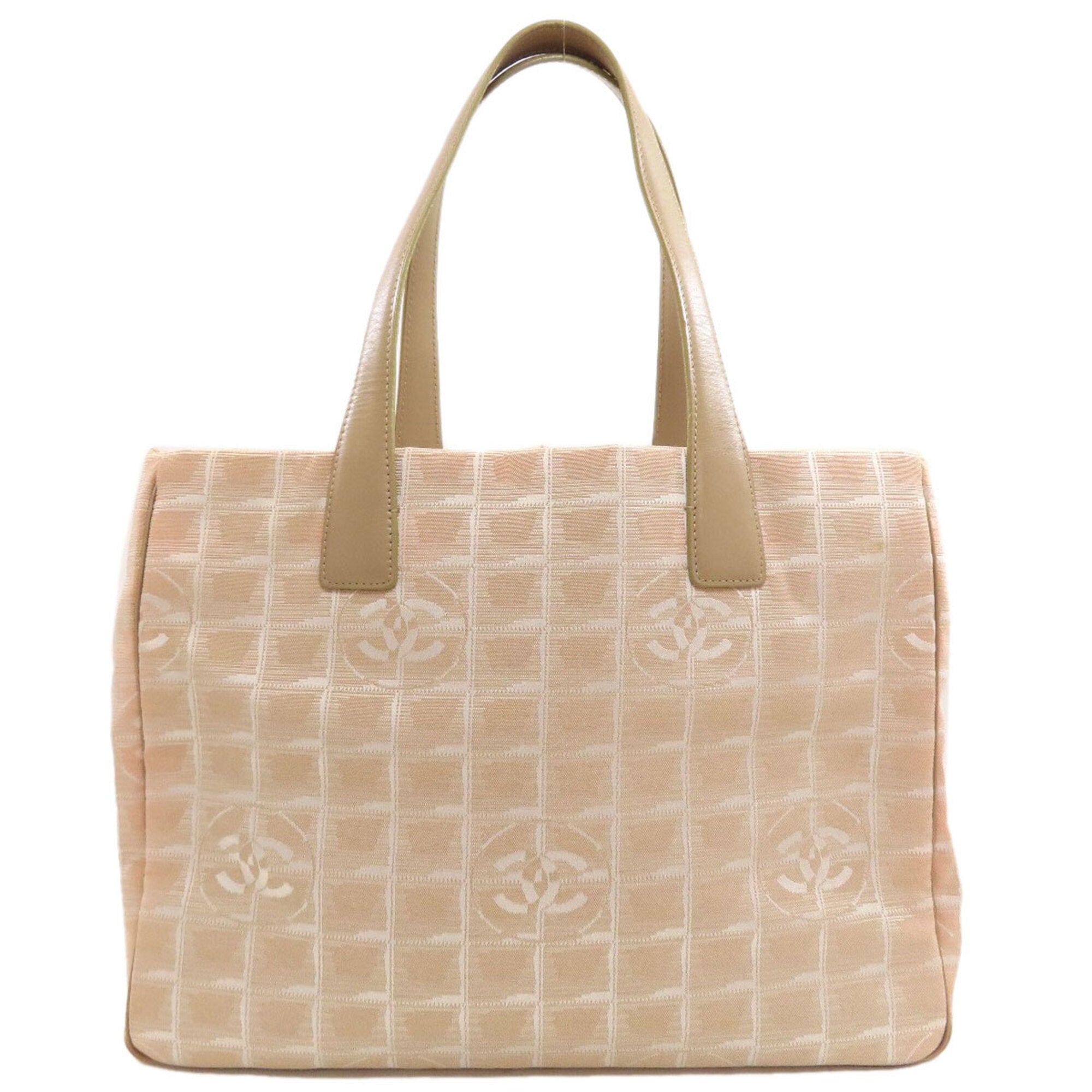Chanel Beige Nylon Jacquard Tote Bag (Pre-Owned)