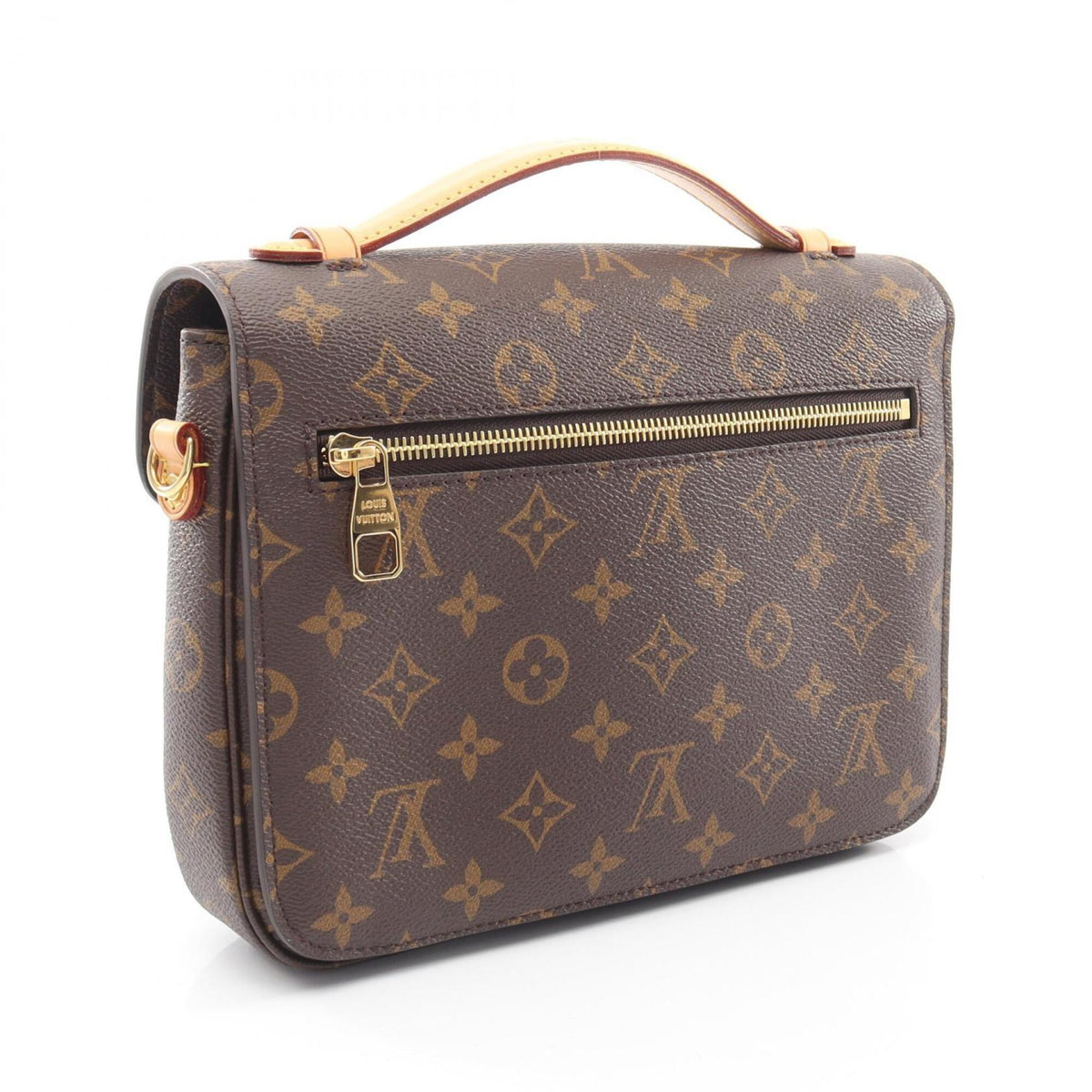 Louis Vuitton Brown Coated Canvas Leather Handbag Pochette (Pre-Owned)