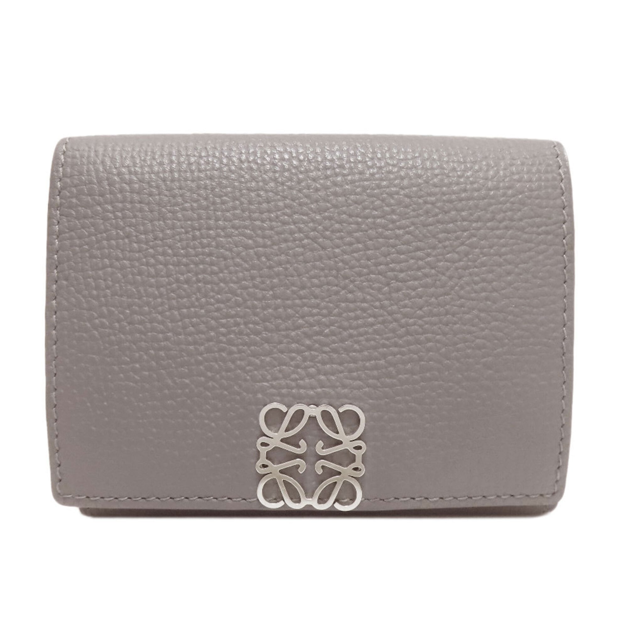 Loewe Gray Leather Wallet (Tri-Fold) (Pre-Owned)