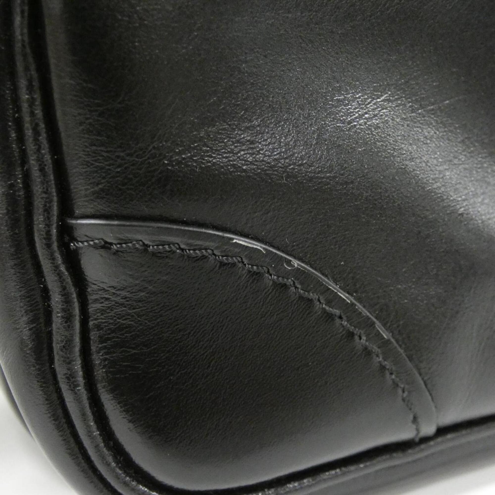 Louis Vuitton Black Leather Shoulder Bag (Pre-Owned)
