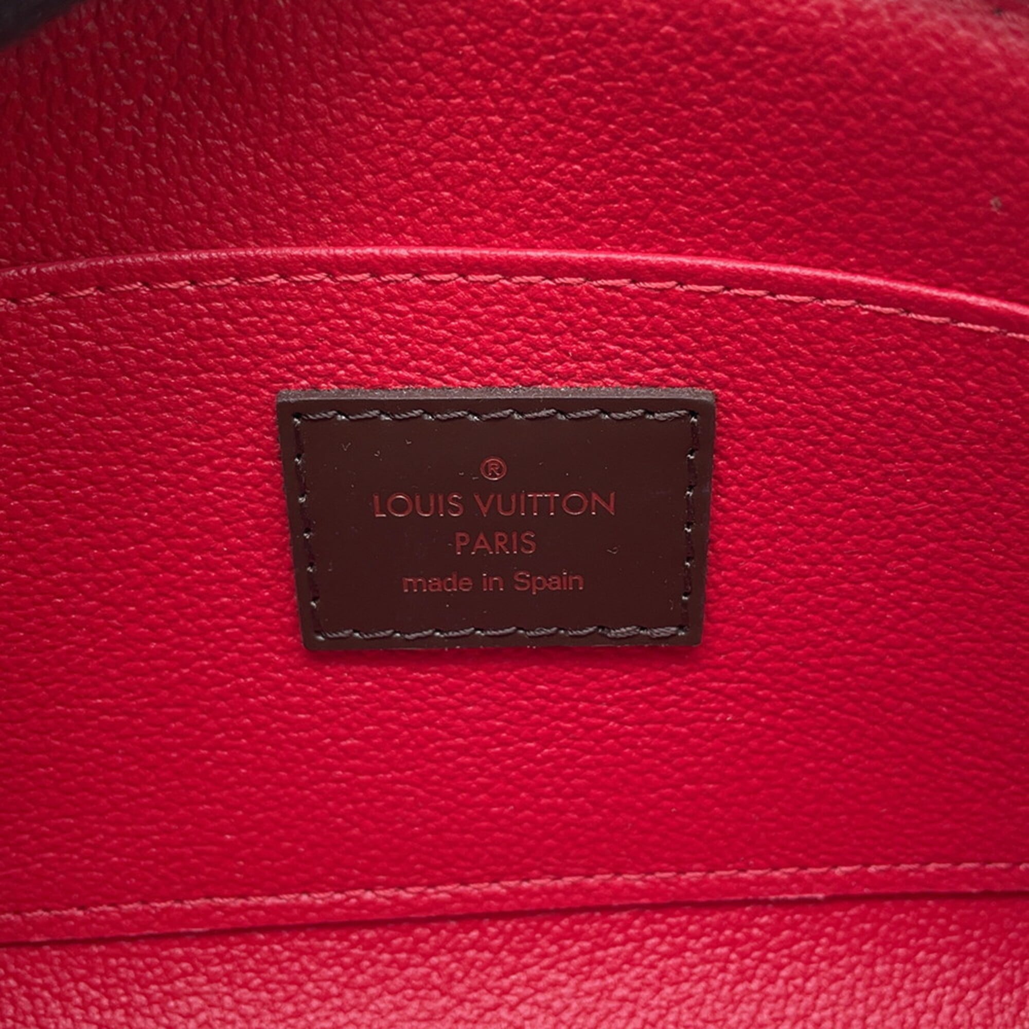 Louis Vuitton Damier Damier Canvas Ebene Red Color Handbag Pochette (Pre-Owned)