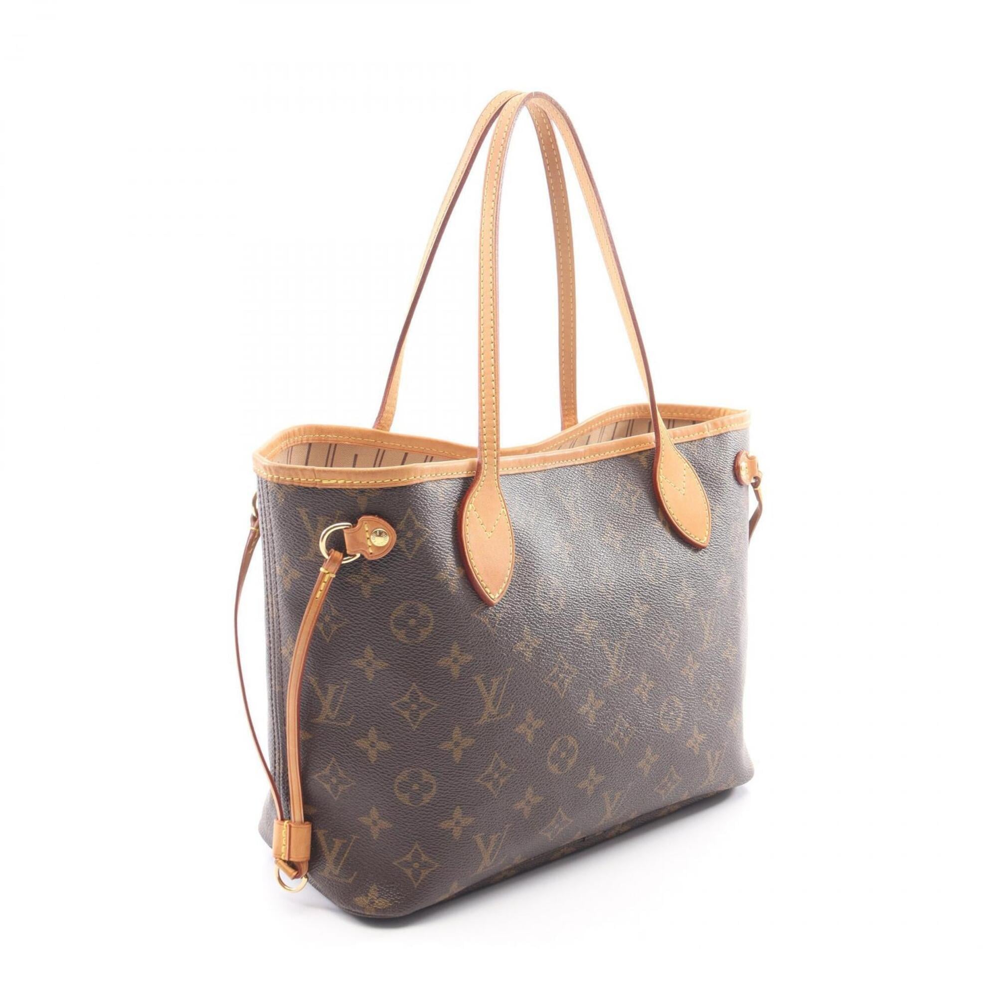 Louis Vuitton Monogram Brown Coated Canvas Leather Tote Bag (Pre-Owned)