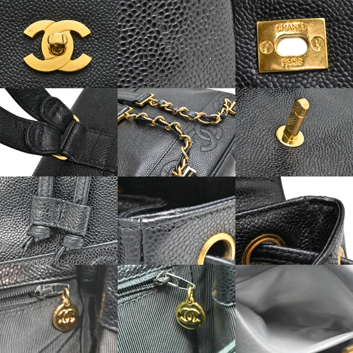 Chanel Black Grained Calfskin Backpack (Pre-Owned)