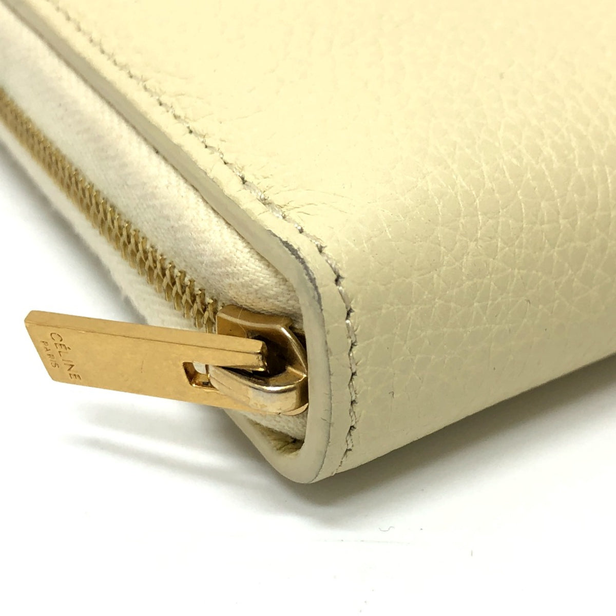 Celine Beige Leather Long Wallet (Bi-Fold) (Pre-Owned)