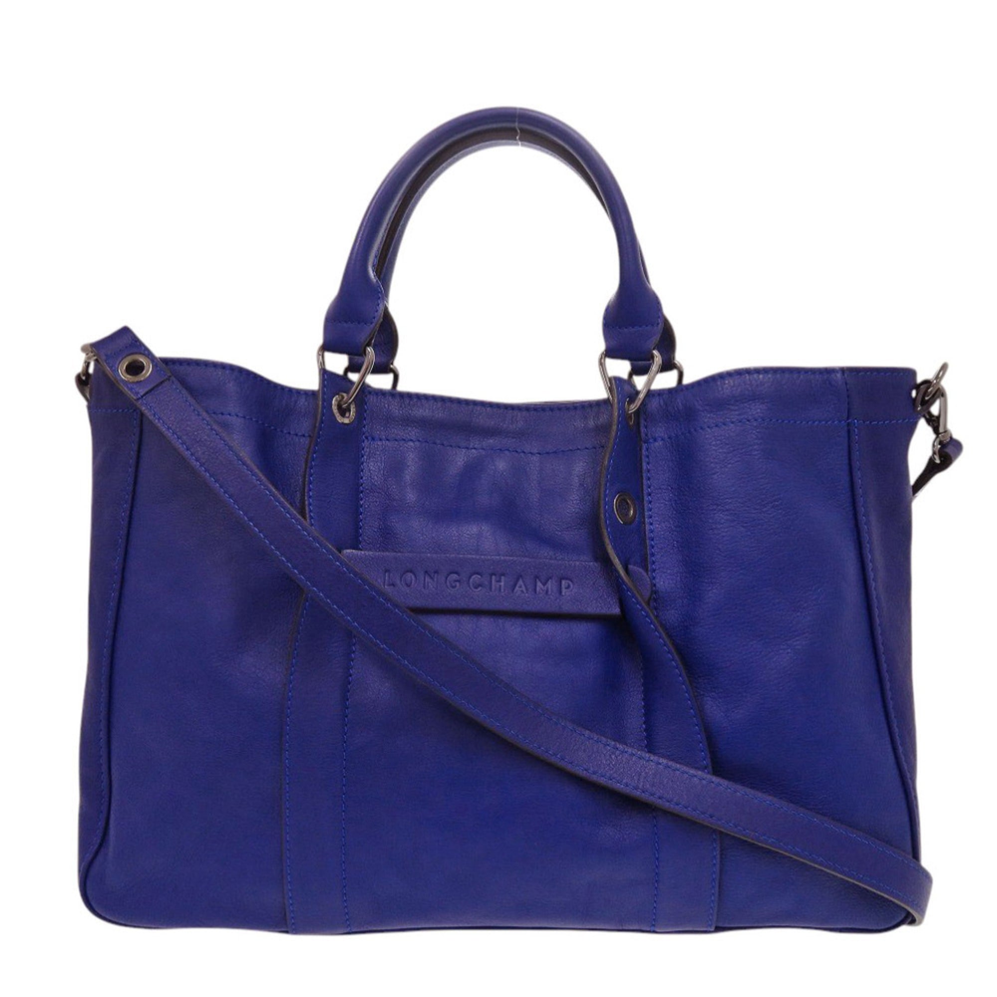 Longchamp Blue Leather Handbag (Pre-Owned)