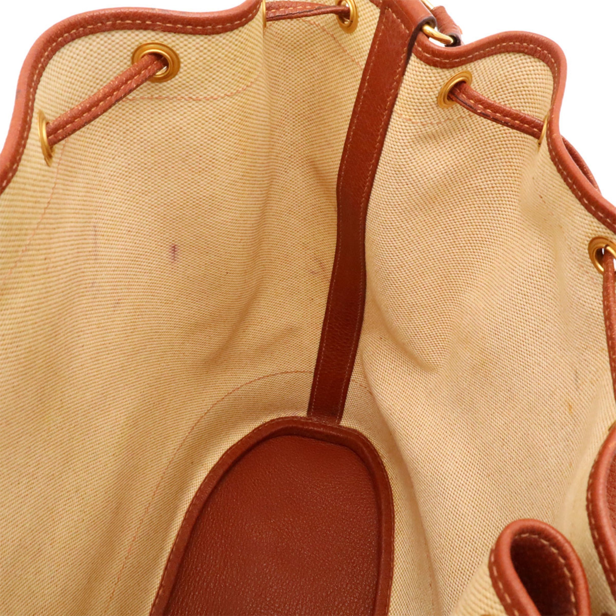Hermes Beige Brown Toile H Handbag Shoulder Bag (Pre-Owned)