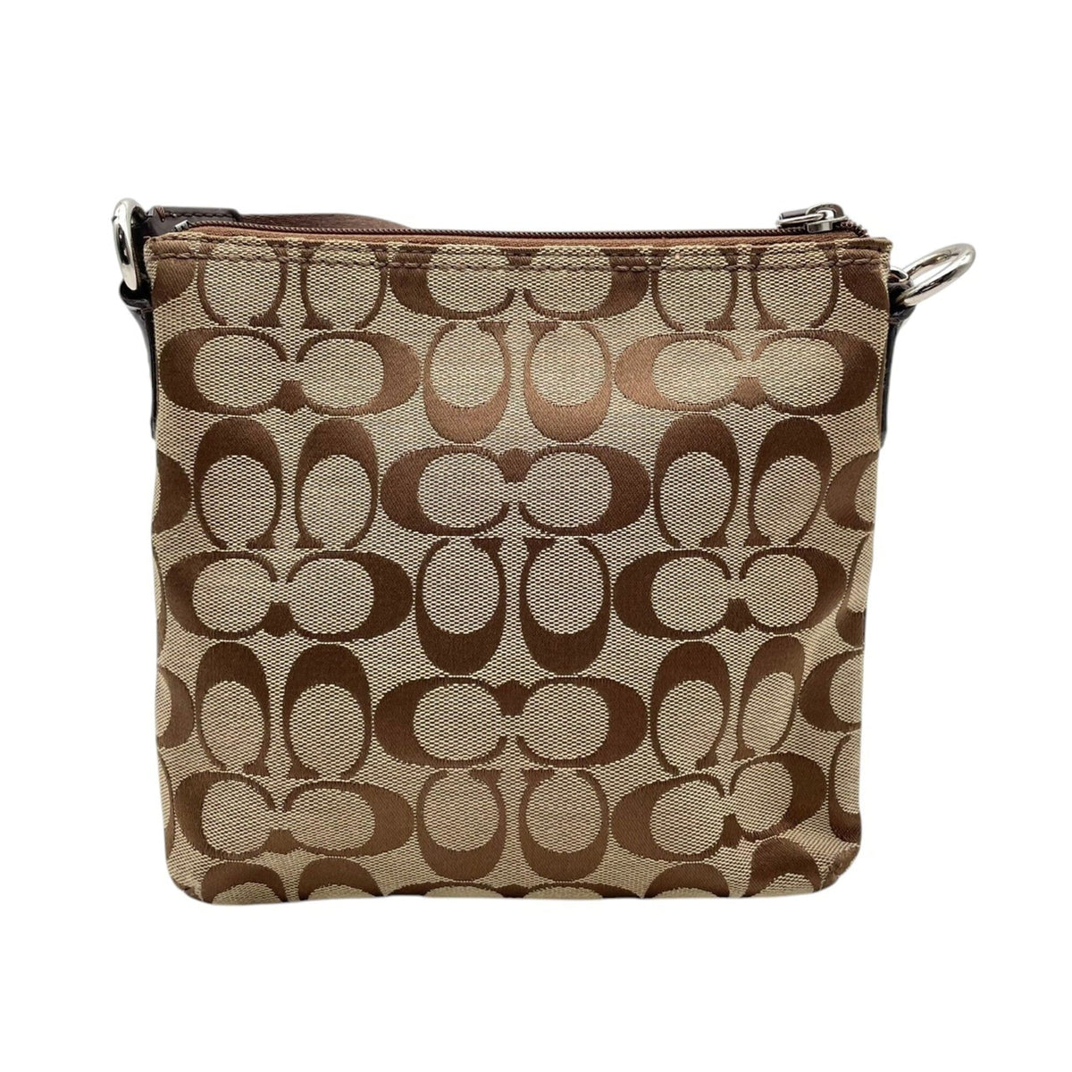 Coach Beige Brown Canvas Leather Crossbody Bag Shoulder Bag (Pre-Owned)