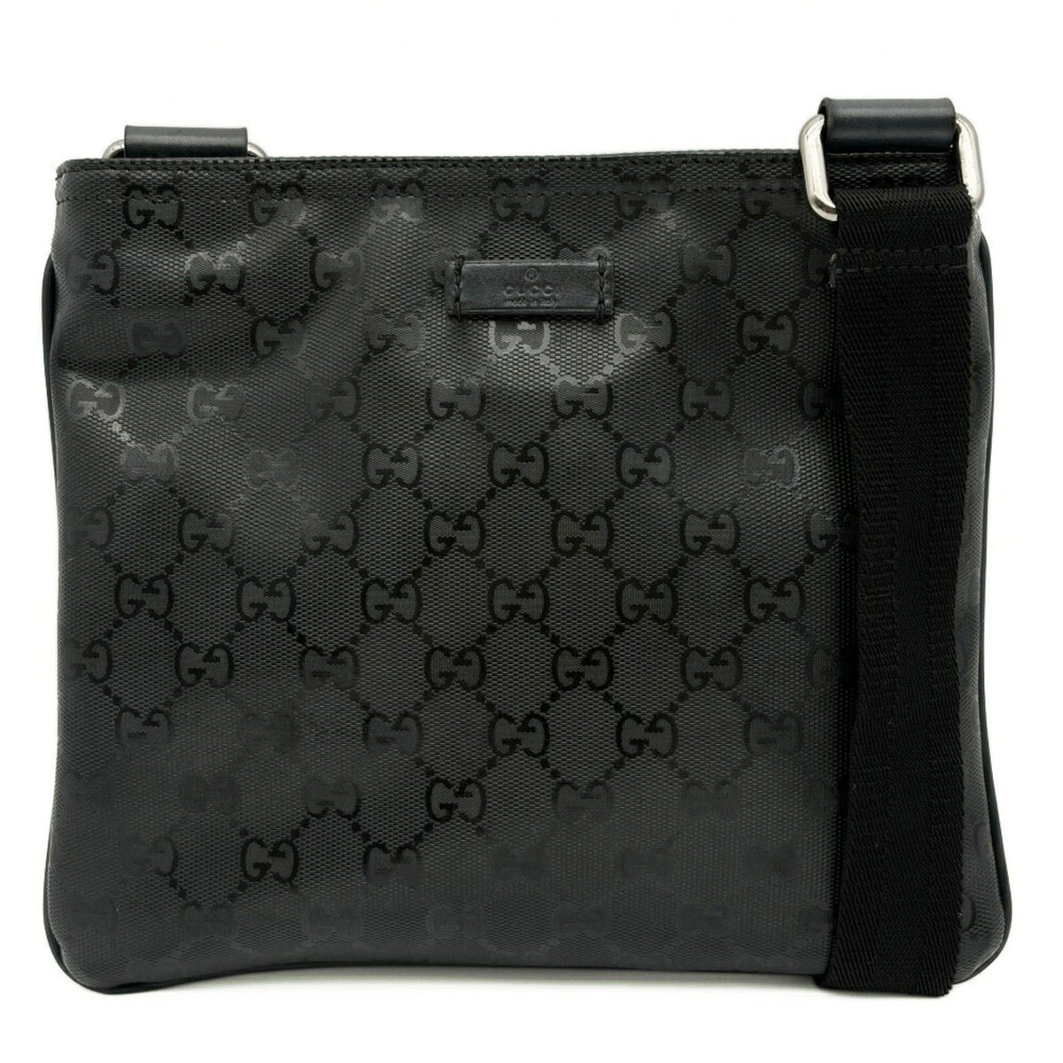 Gucci Black Pvc Coated Canvas Leather Shoulder Bag (Pre-Owned)