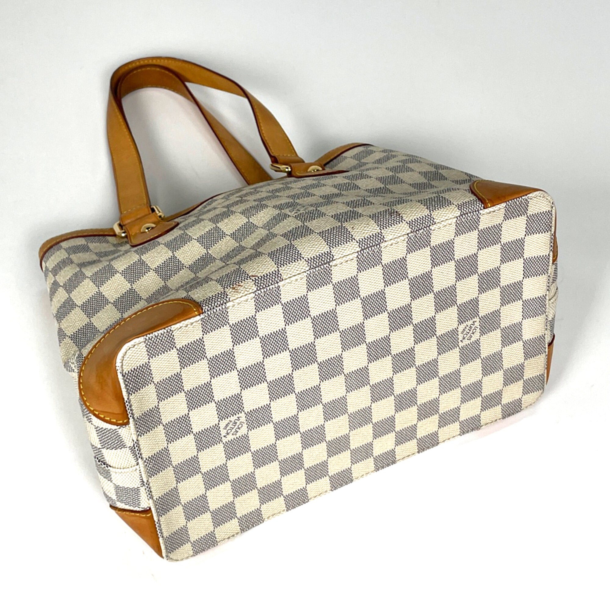Louis Vuitton White Damier Azur Handbag Tote Bag (Pre-Owned)