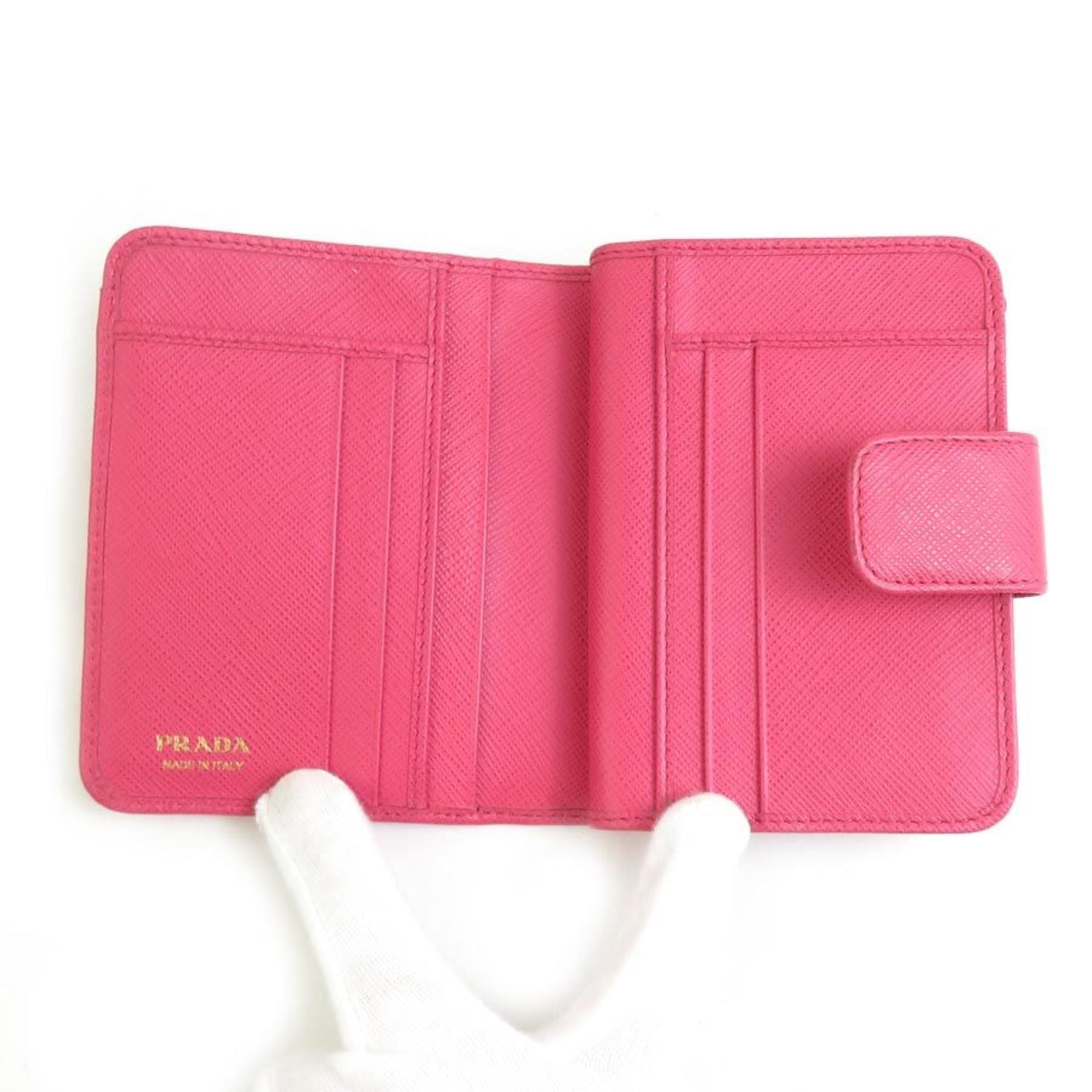 Prada Pink Leather Wallet (Bi-Fold) (Pre-Owned)
