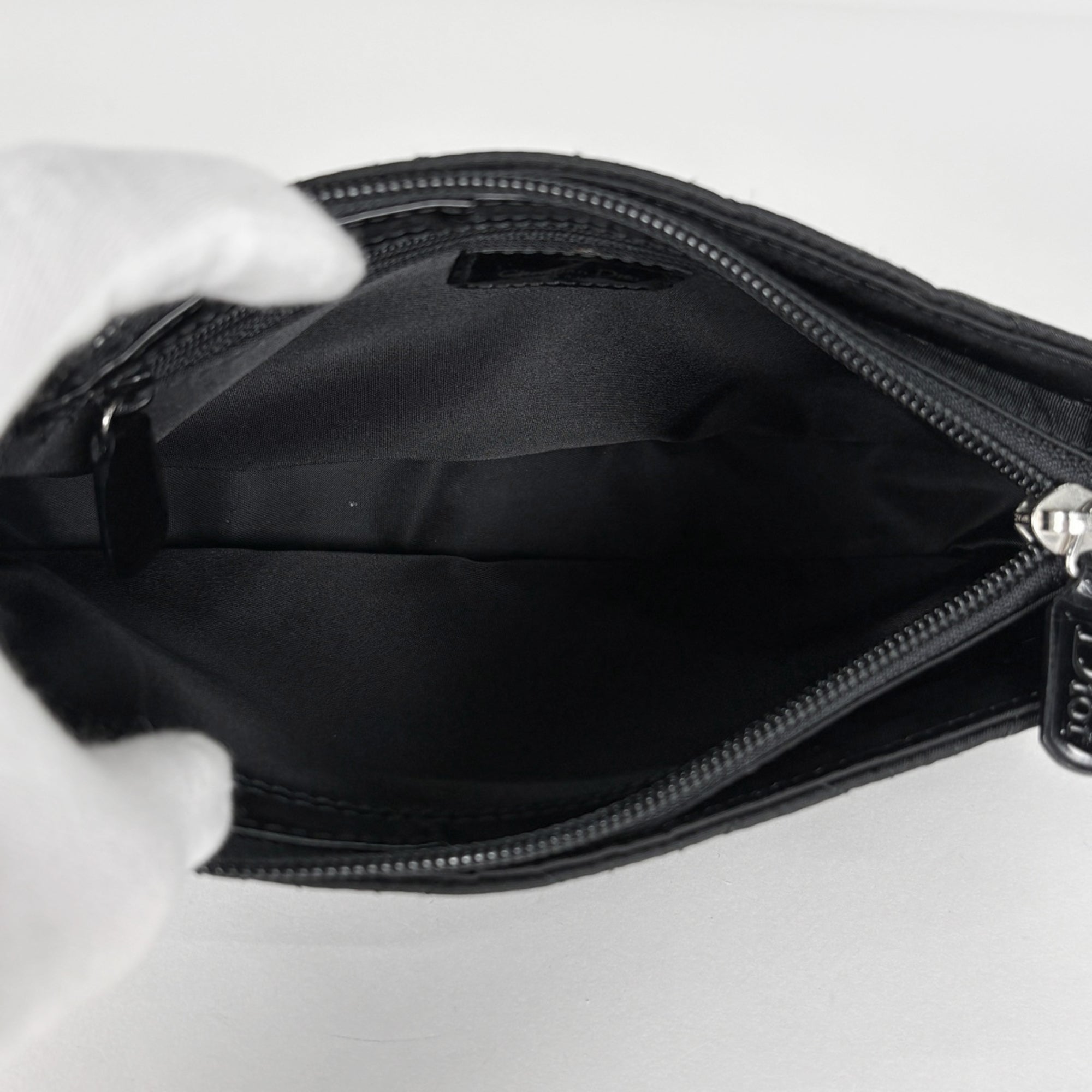 Christian Dior Black Nylon Leather Handbag Shoulder Bag (Pre-Owned)