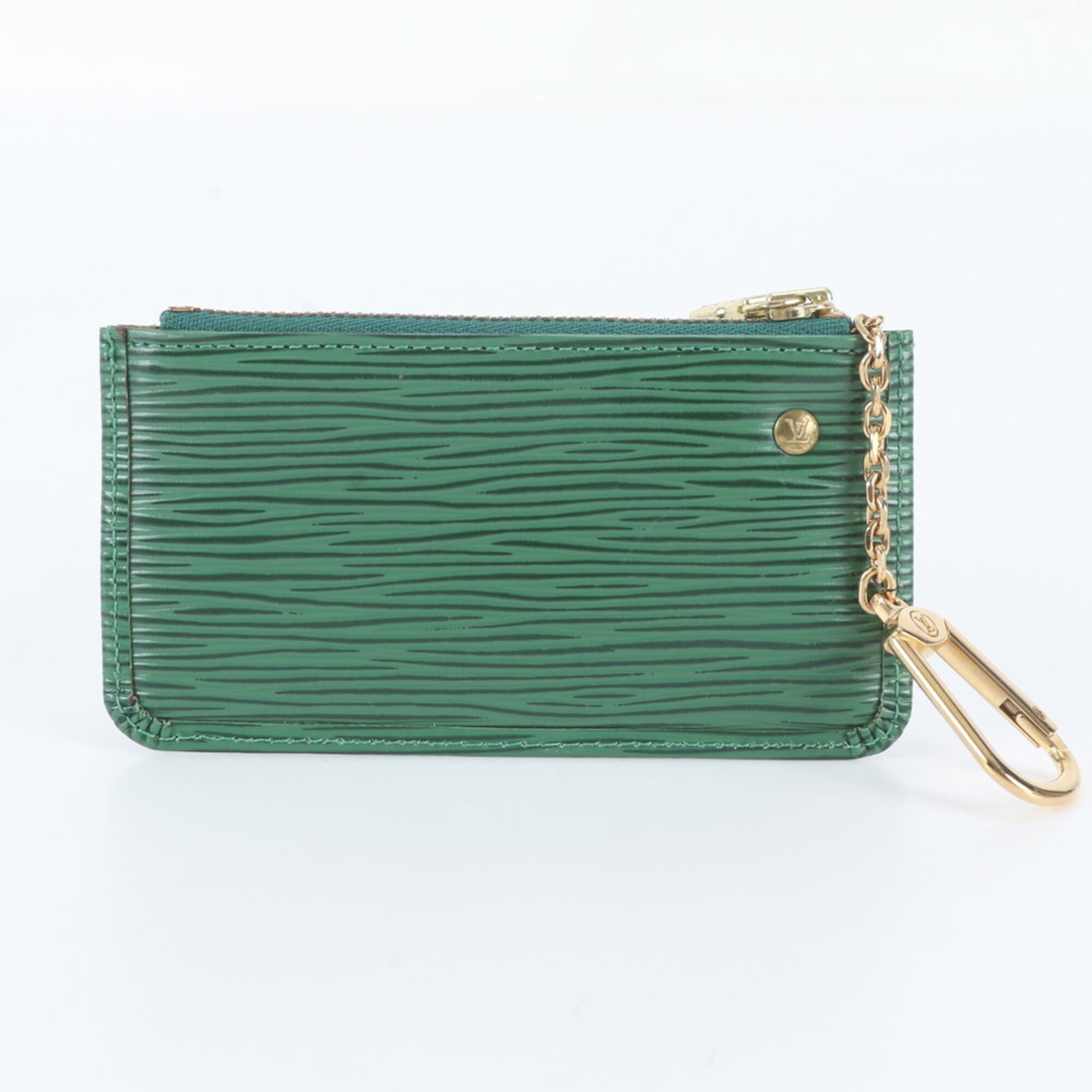 Louis Vuitton Borneo Green Leather Coin Purse/Coin Case (Pre-Owned)
