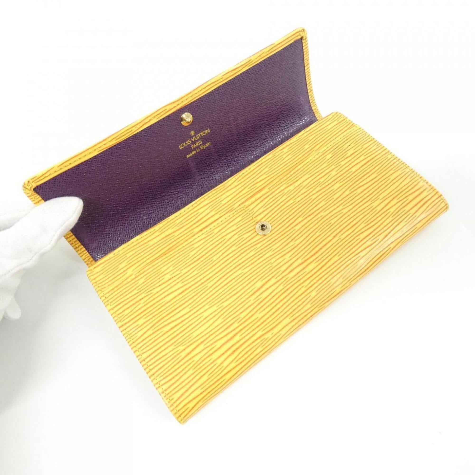 Louis Vuitton Yellow Leather Long Wallet (Bi-Fold) (Pre-Owned)