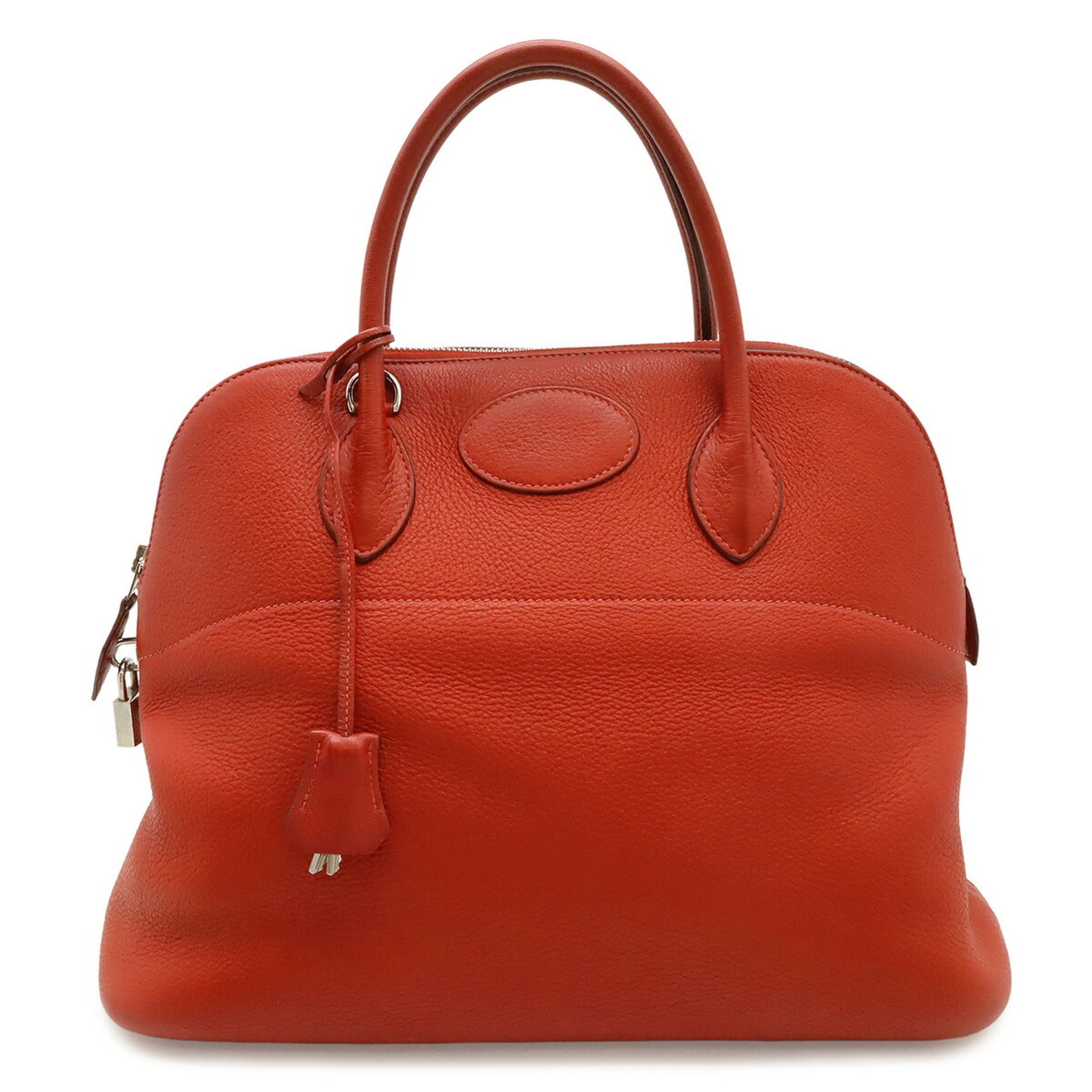Hermes Red Color Taurillon Clemence Leather Handbag Tote Bag (Pre-Owned)