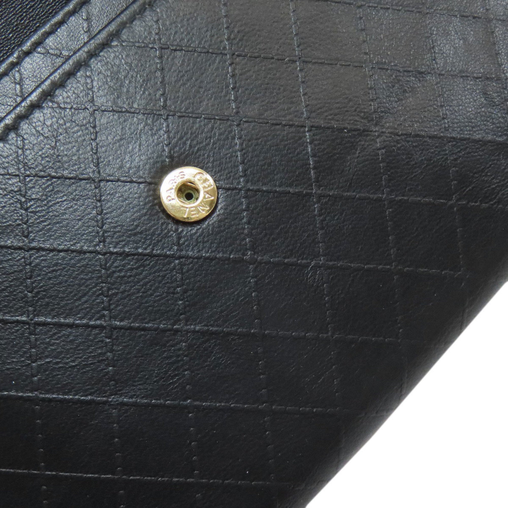 Chanel Black Leather Coin Purse/Coin Case (Pre-Owned)