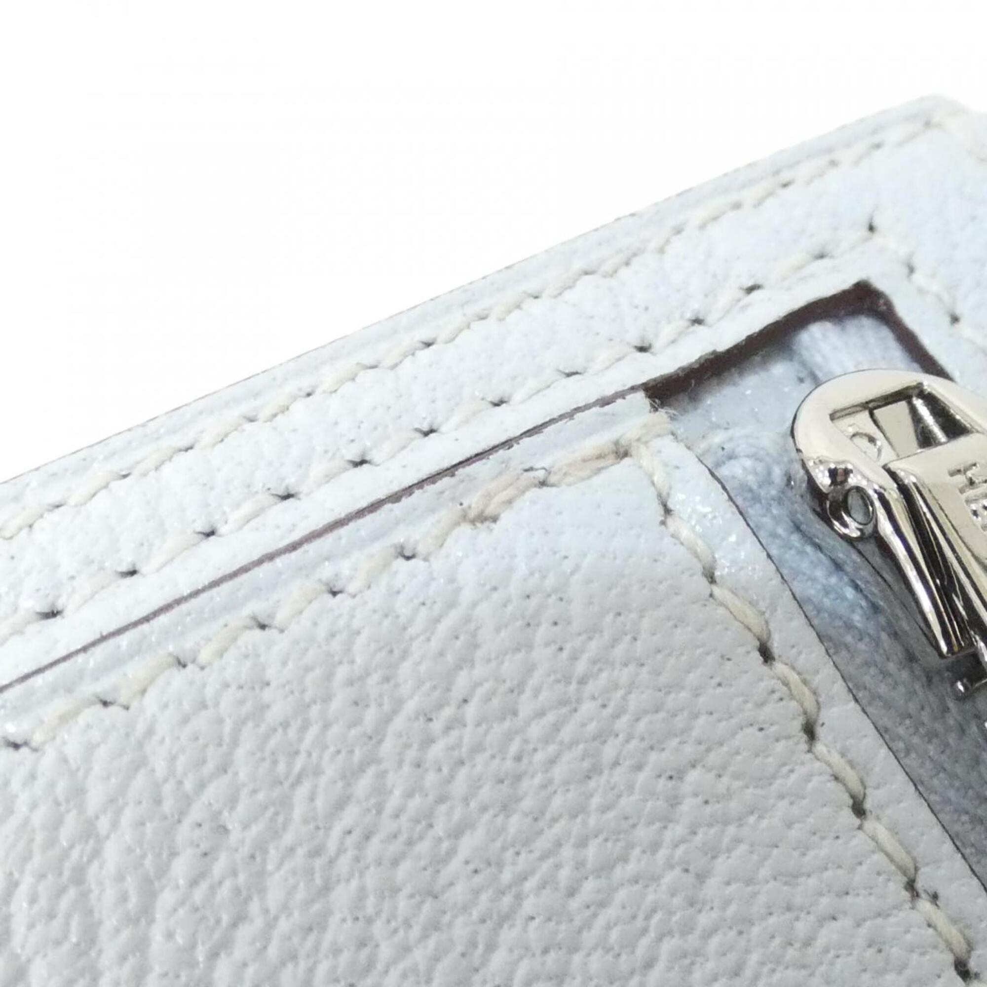 Hermes Blue Light Blue Chevre Leather Long Wallet (Bi-Fold) (Pre-Owned)