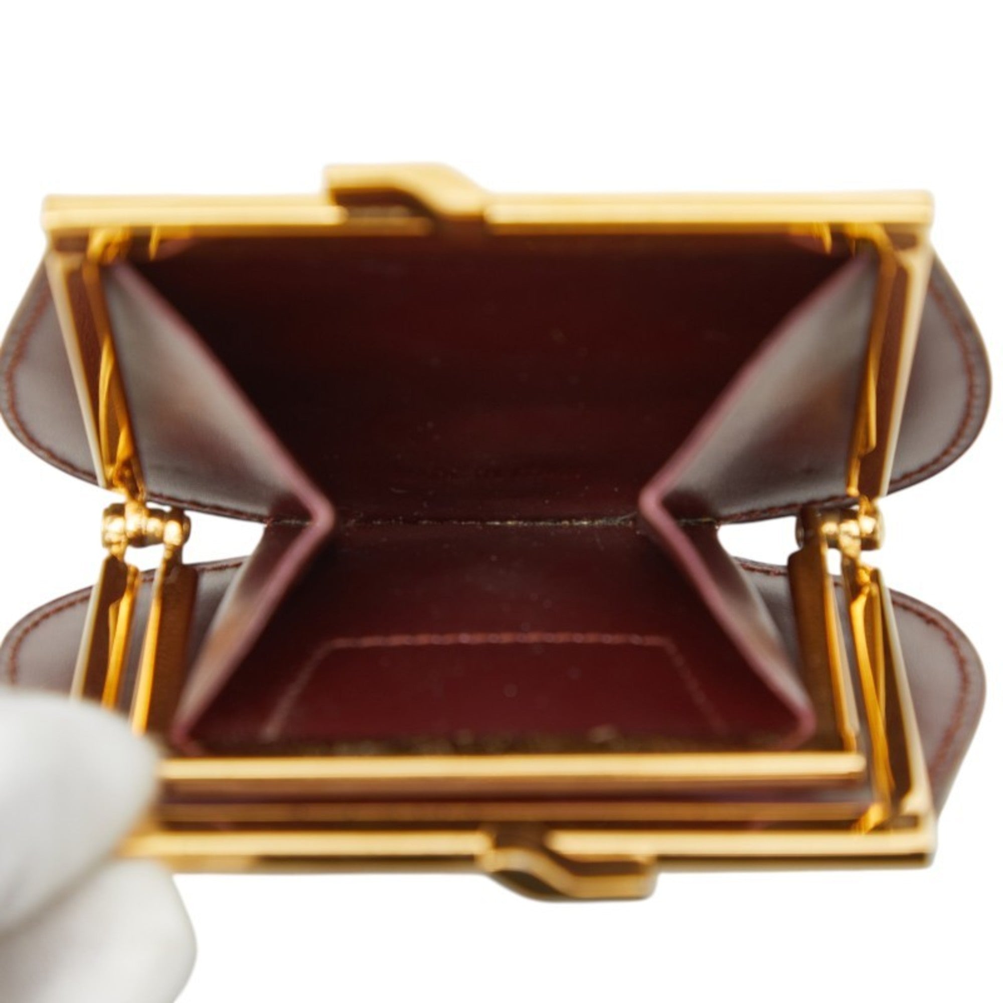 Cartier Bordeaux Wine Red Leather Coin Purse/Coin Case (Pre-Owned)