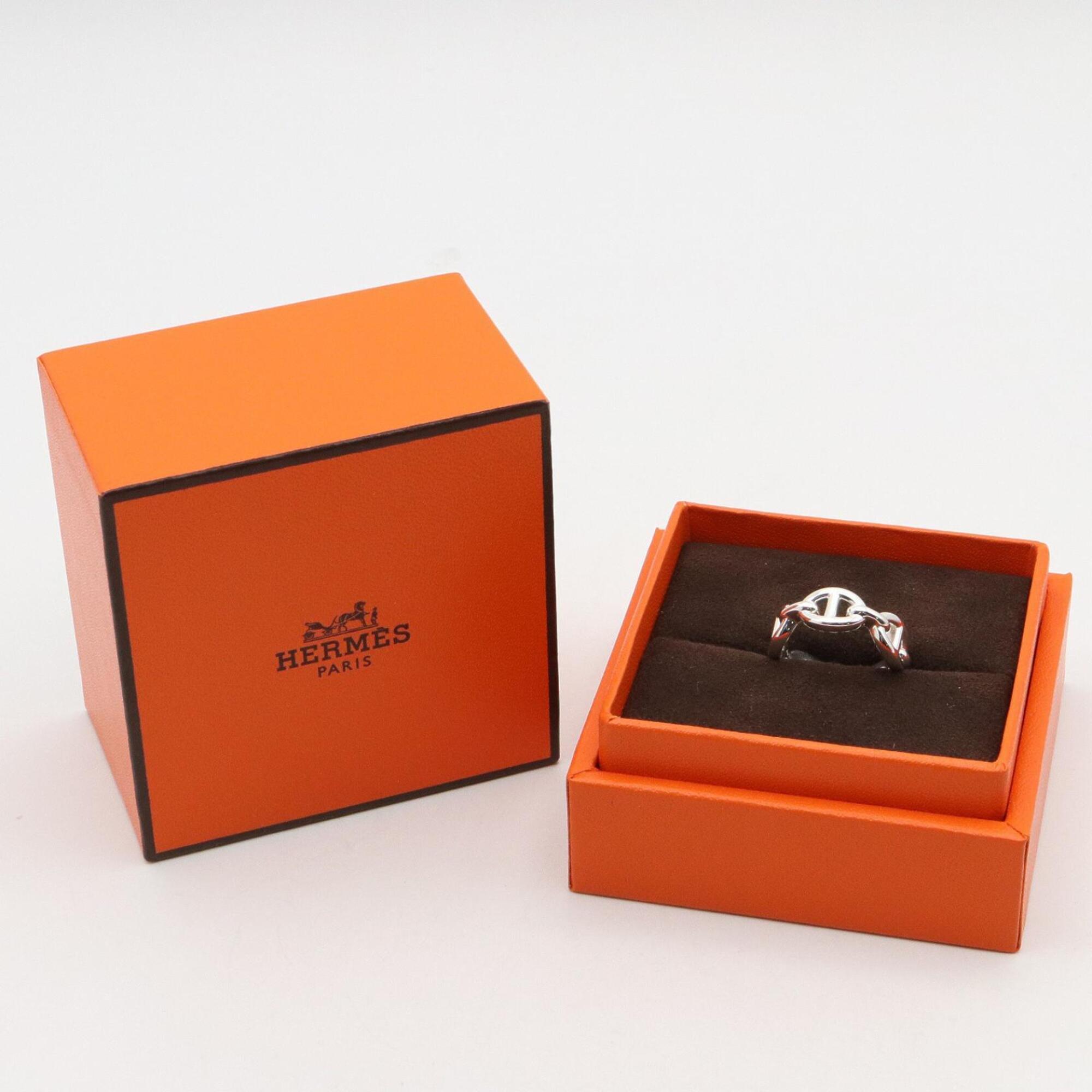 Hermes Silver Silver 925 Band Ring (Pre-Owned)
