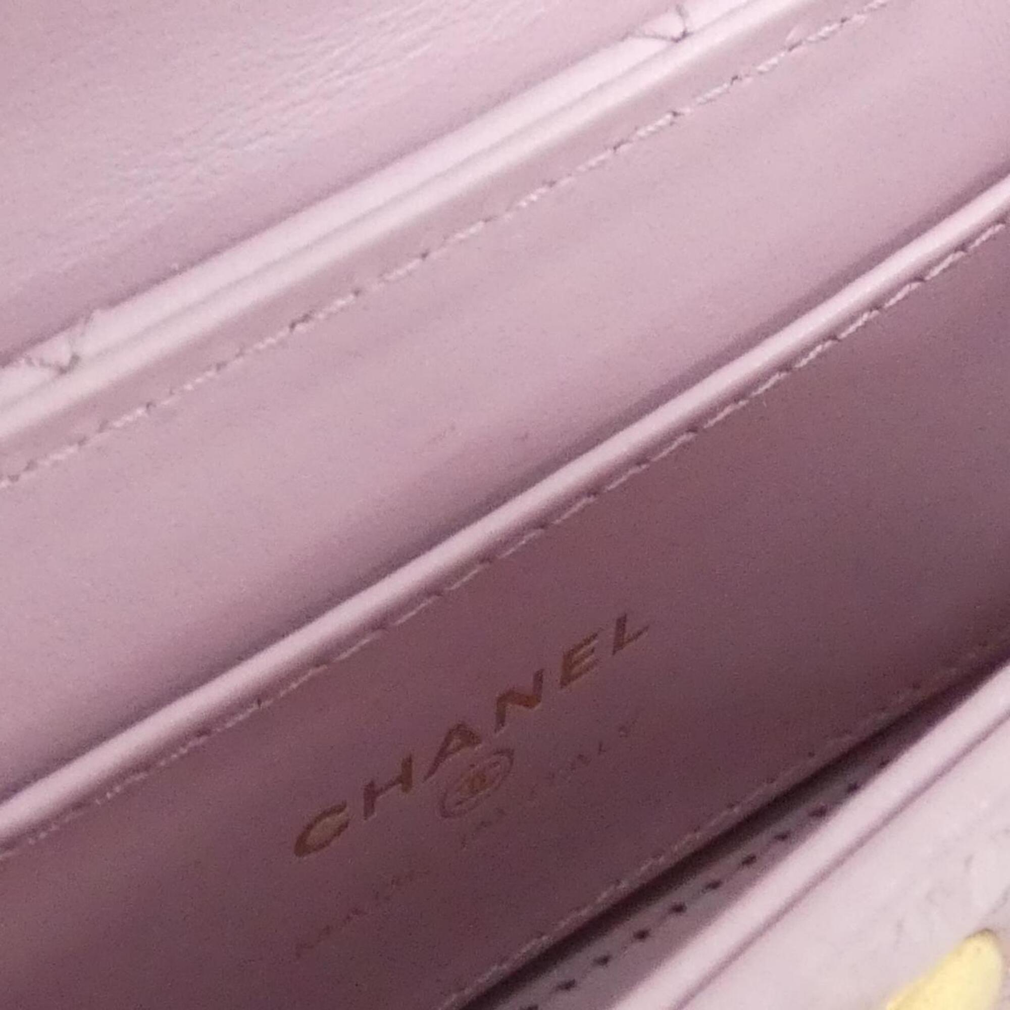 Chanel Pink Leather Handbag Shoulder Bag (Pre-Owned)