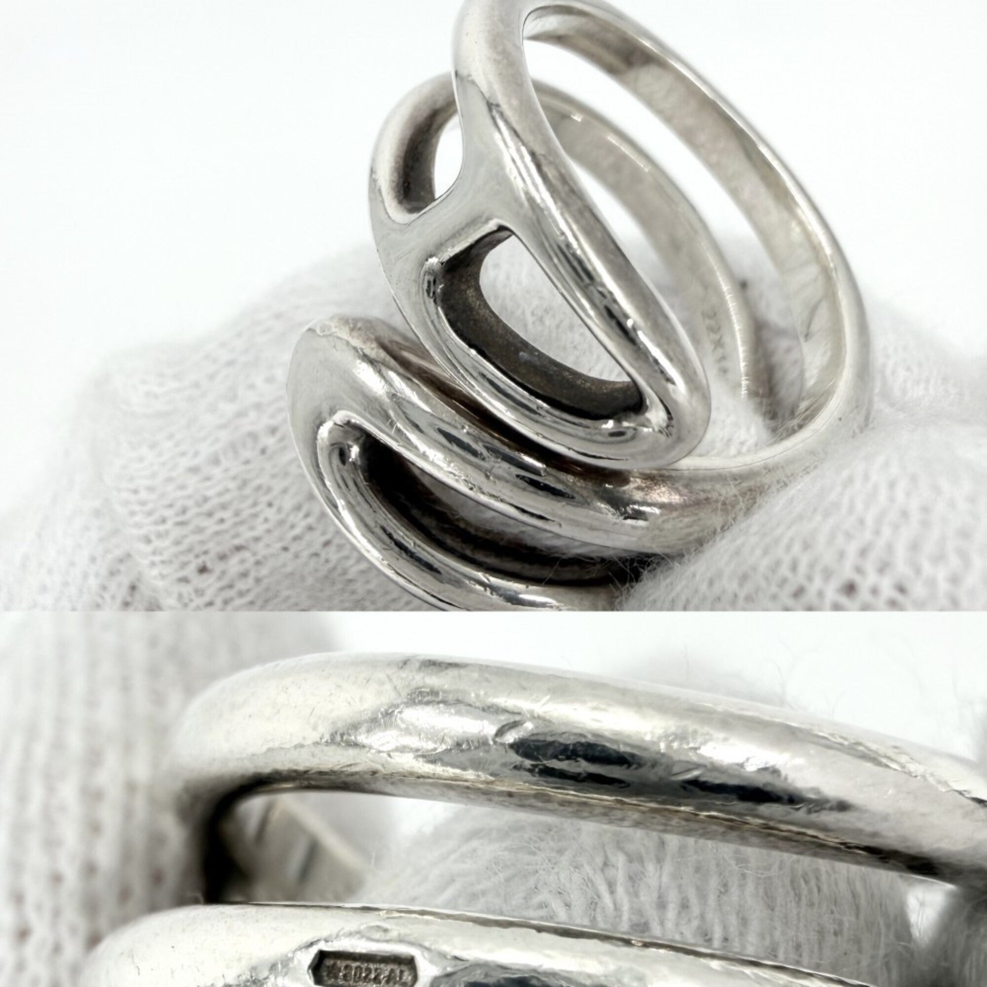 Hermes Silver 925 Band Ring (Pre-Owned)