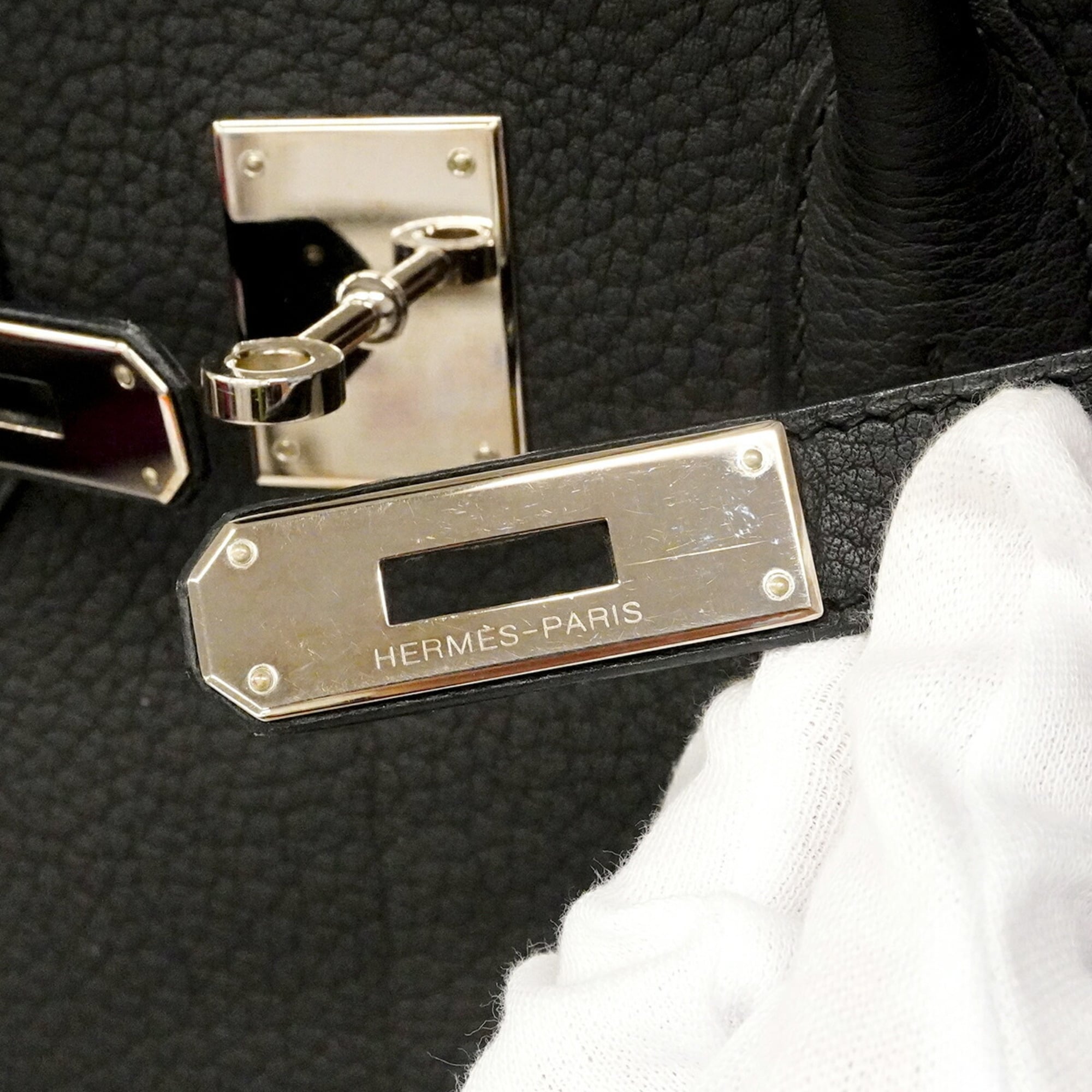 Hermes Black Fjord Leather Handbag (Pre-Owned)