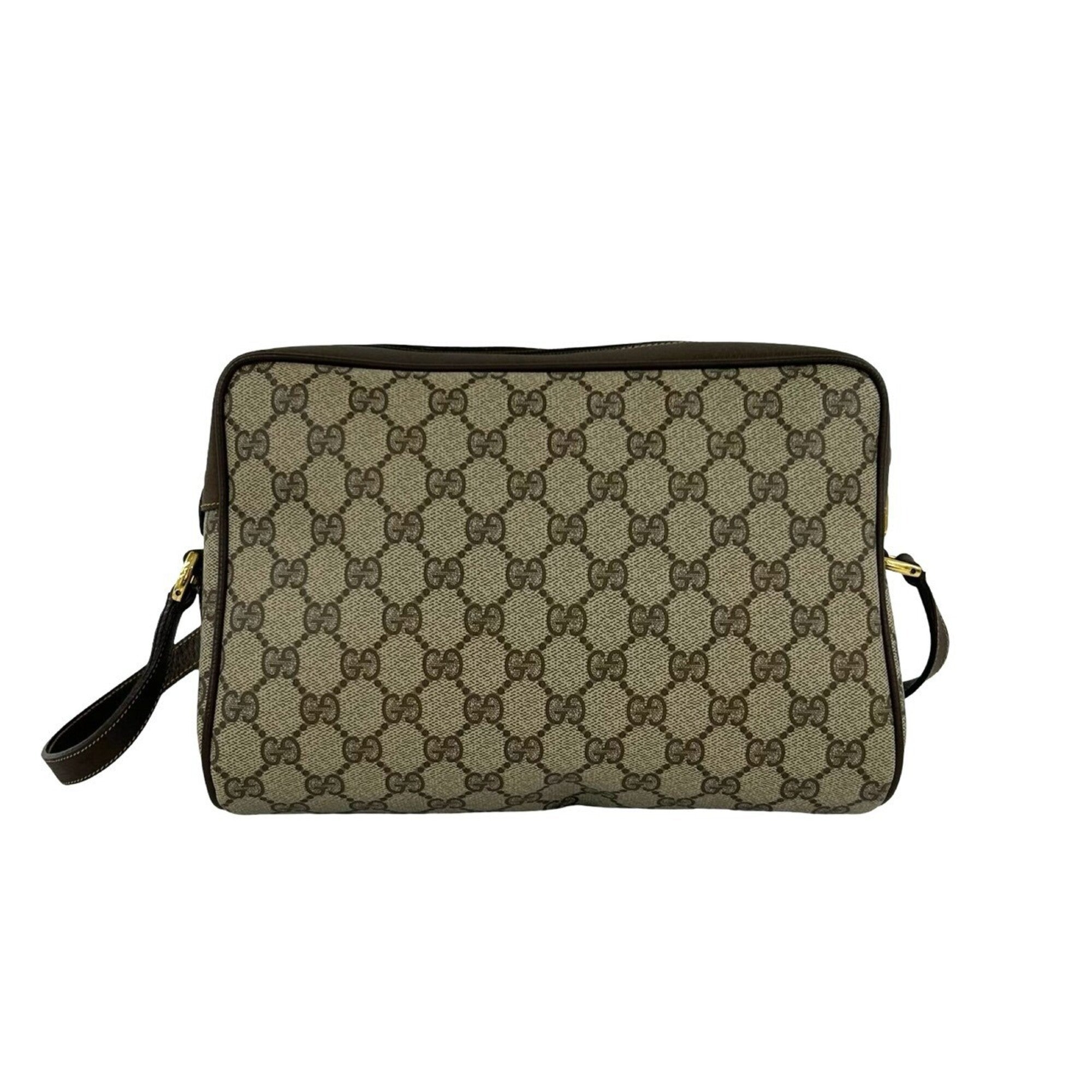 Gucci Brown Green Red Color Leather Pvc Pochette Shoulder Bag (Pre-Owned)