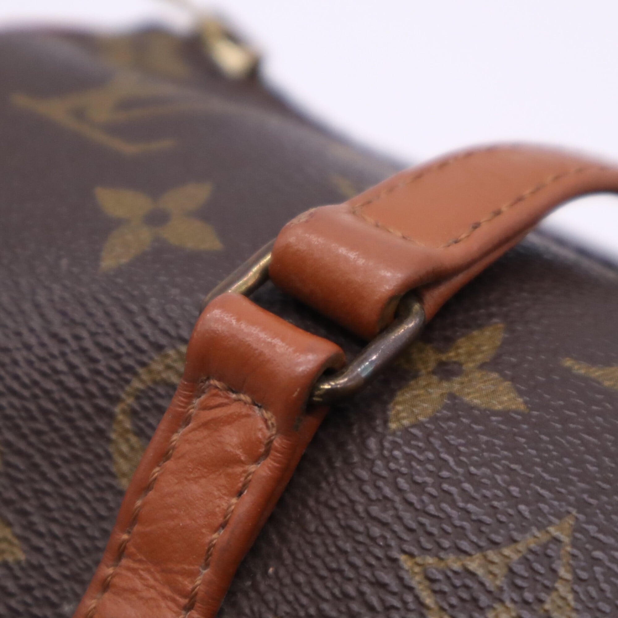 Louis Vuitton Monogram Beige Brown Coated Canvas Leather Handbag (Pre-Owned)