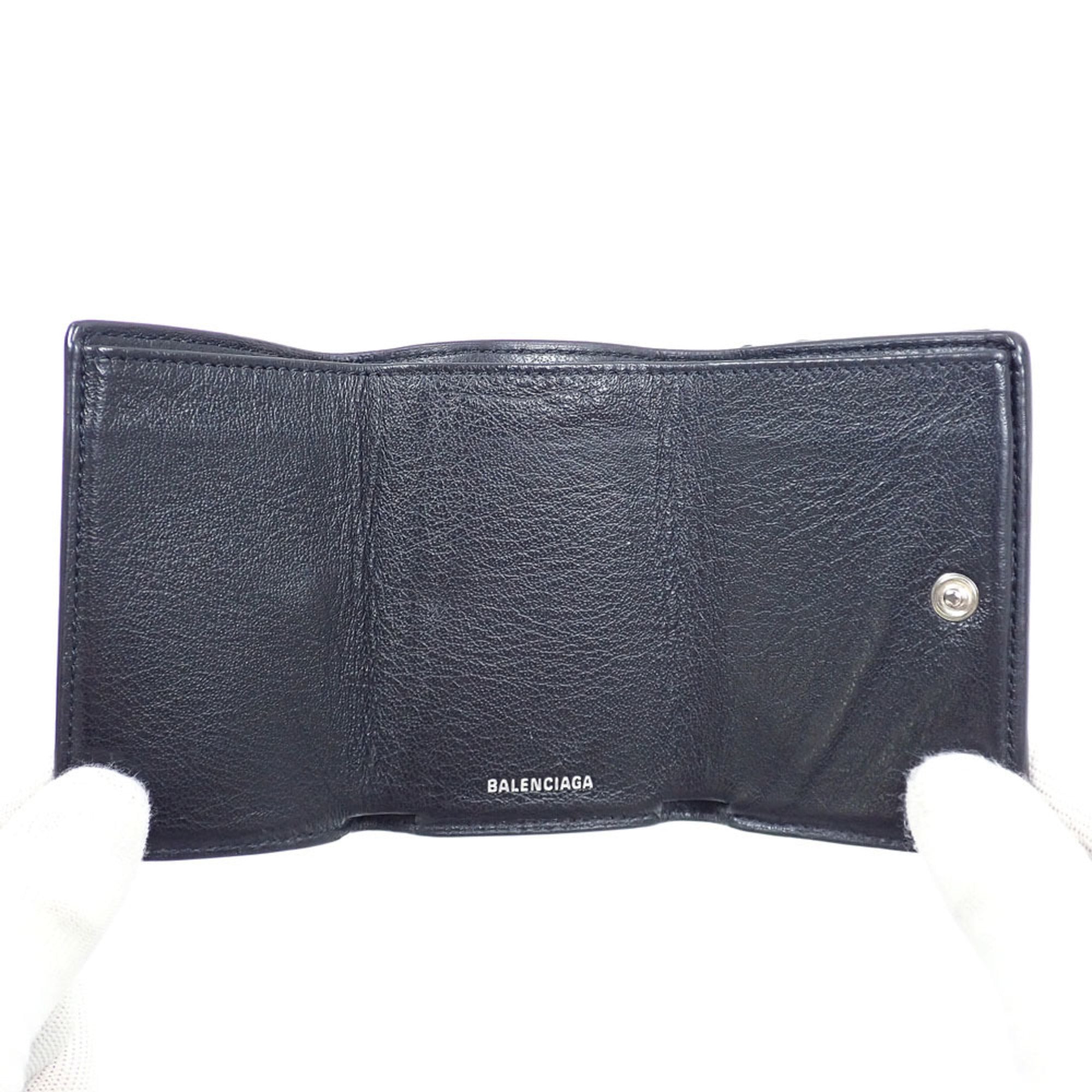 Balenciaga Black Leather Wallet (Tri-Fold) (Pre-Owned)