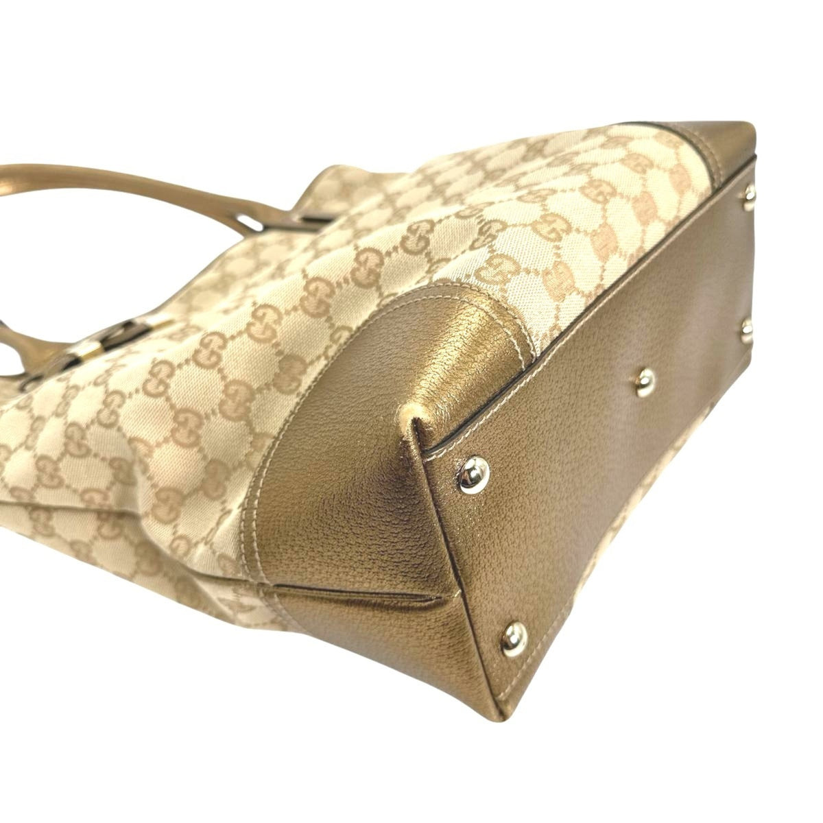 Gucci Beige Gg Canvas Handbag Tote Bag (Pre-Owned)