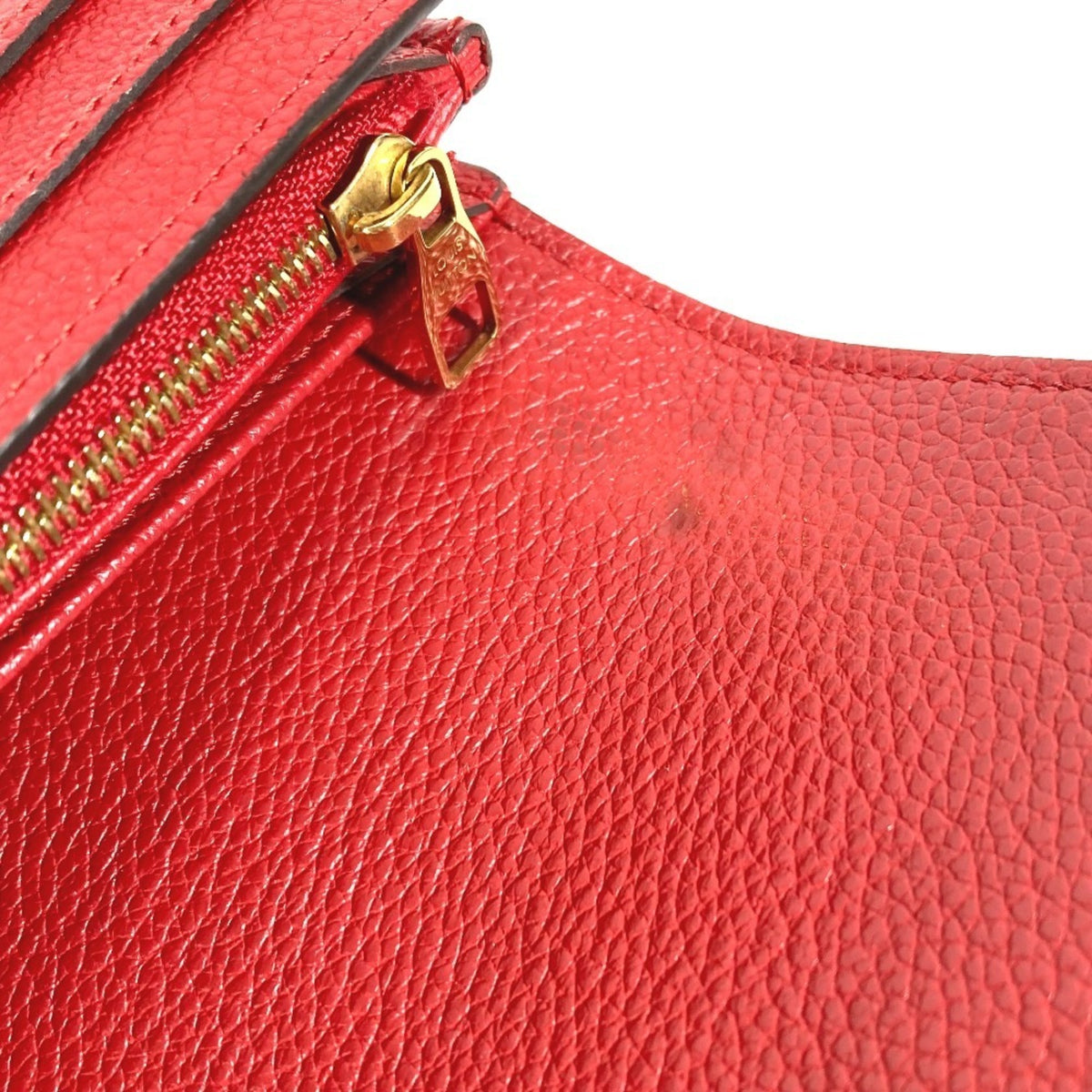 Louis Vuitton Red Color Monogram Empreinte Long Wallet (Bi-Fold) (Pre-Owned)
