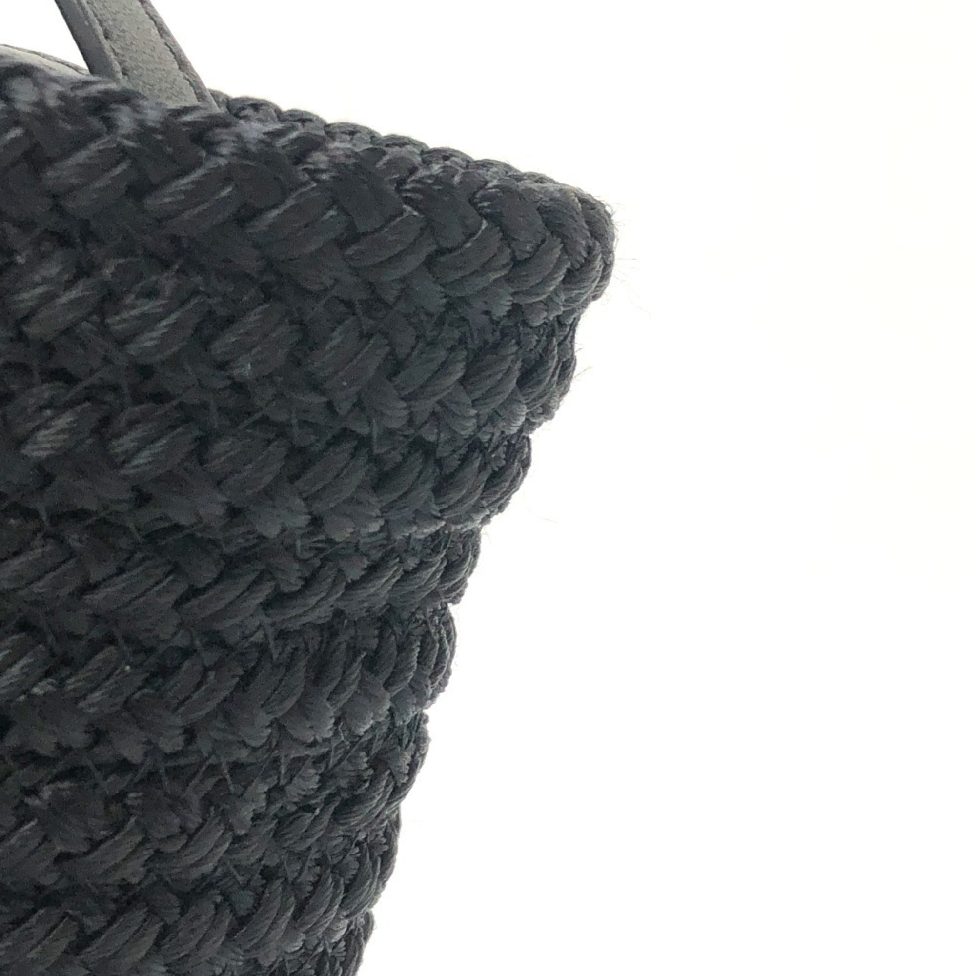 Balenciaga Black Nylon Leather Basket Shoulder Bag (Pre-Owned)