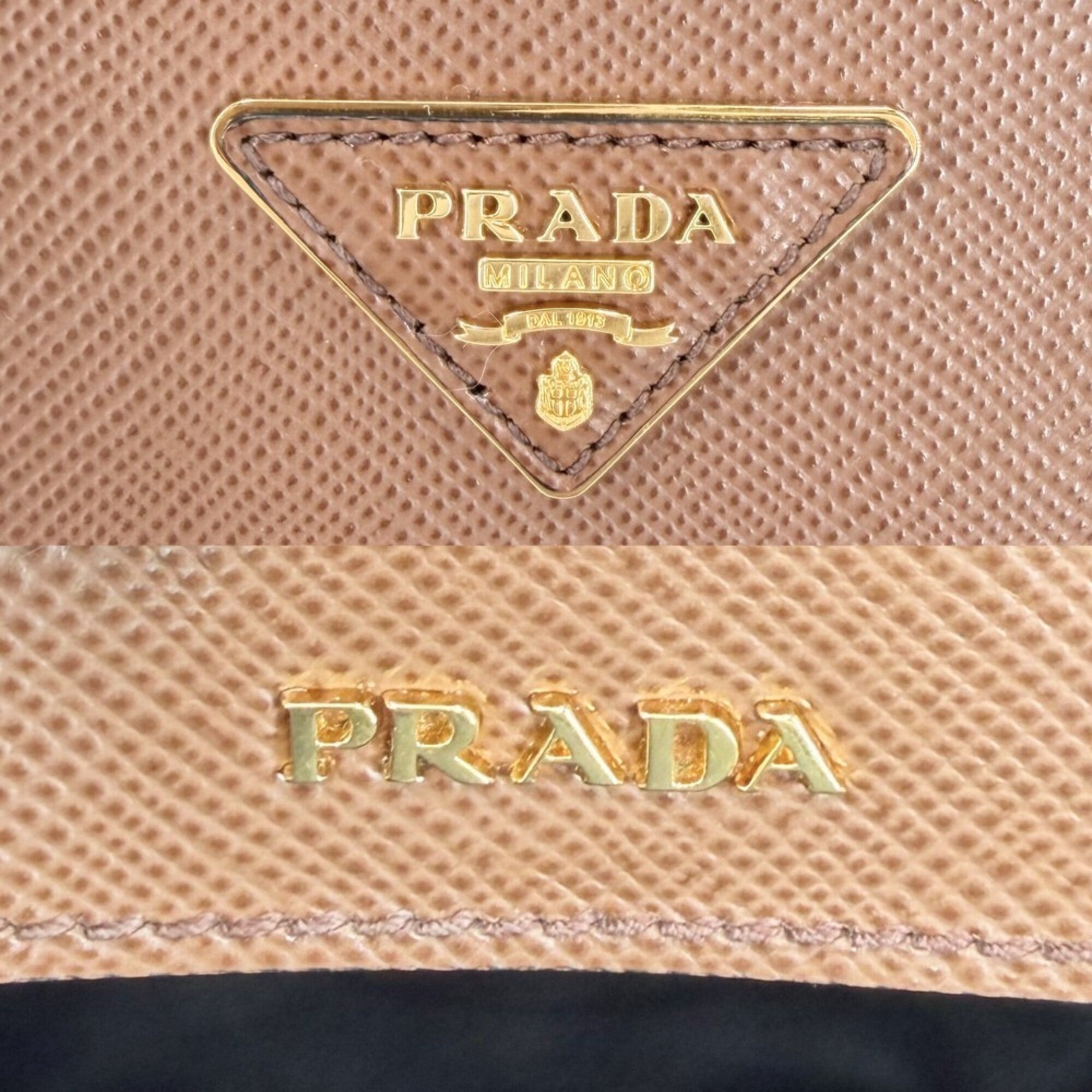 Prada Brown Leather Handbag Tote Bag (Pre-Owned)