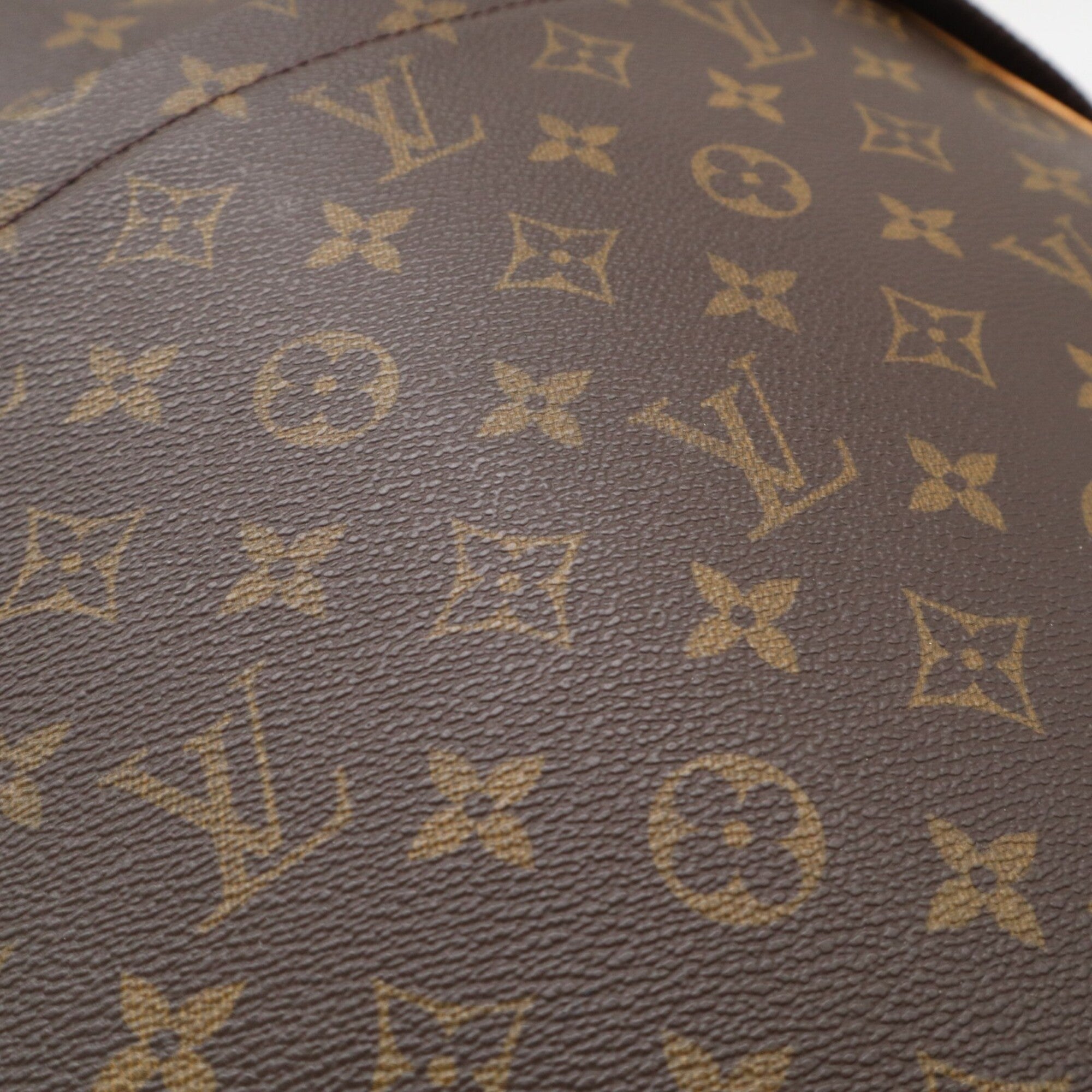 Louis Vuitton Beige Brown Coated Canvas Leather Shoulder Bag (Pre-Owned)