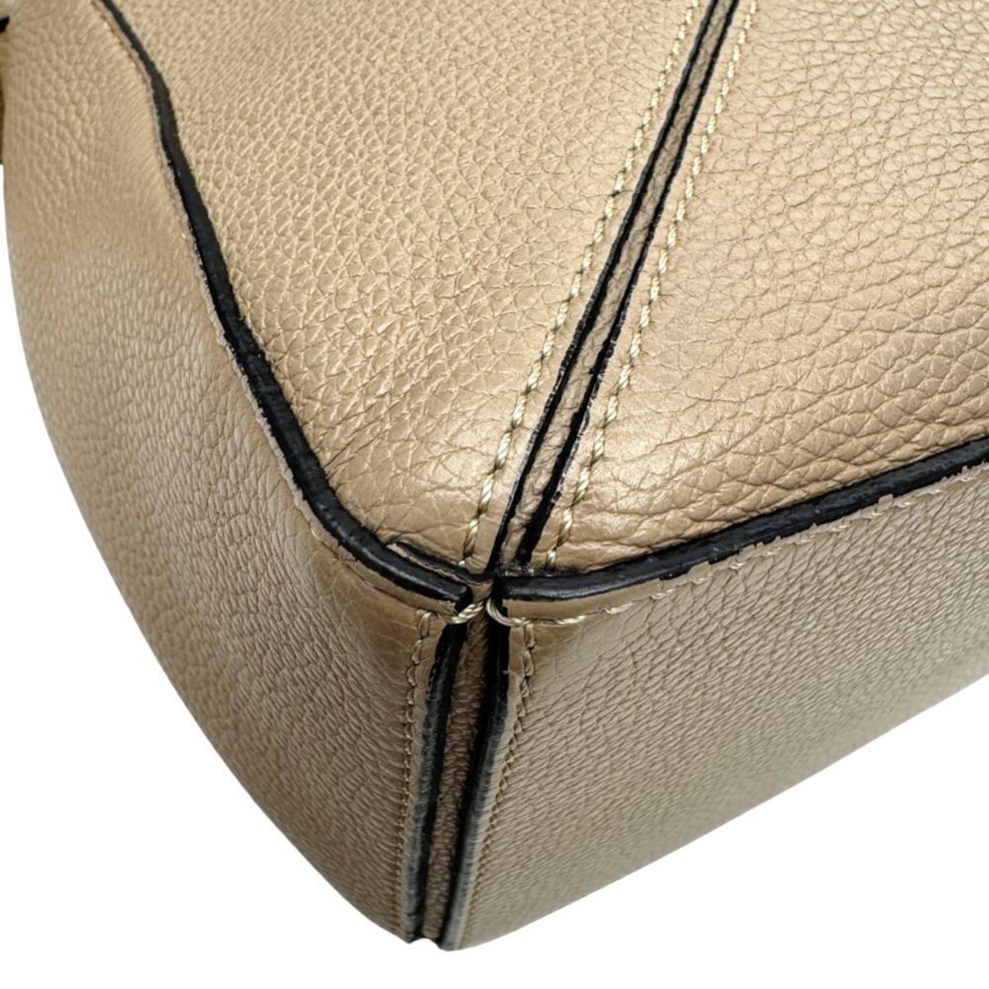 Loewe Grayish Leather Shoulder Bag (Pre-Owned)